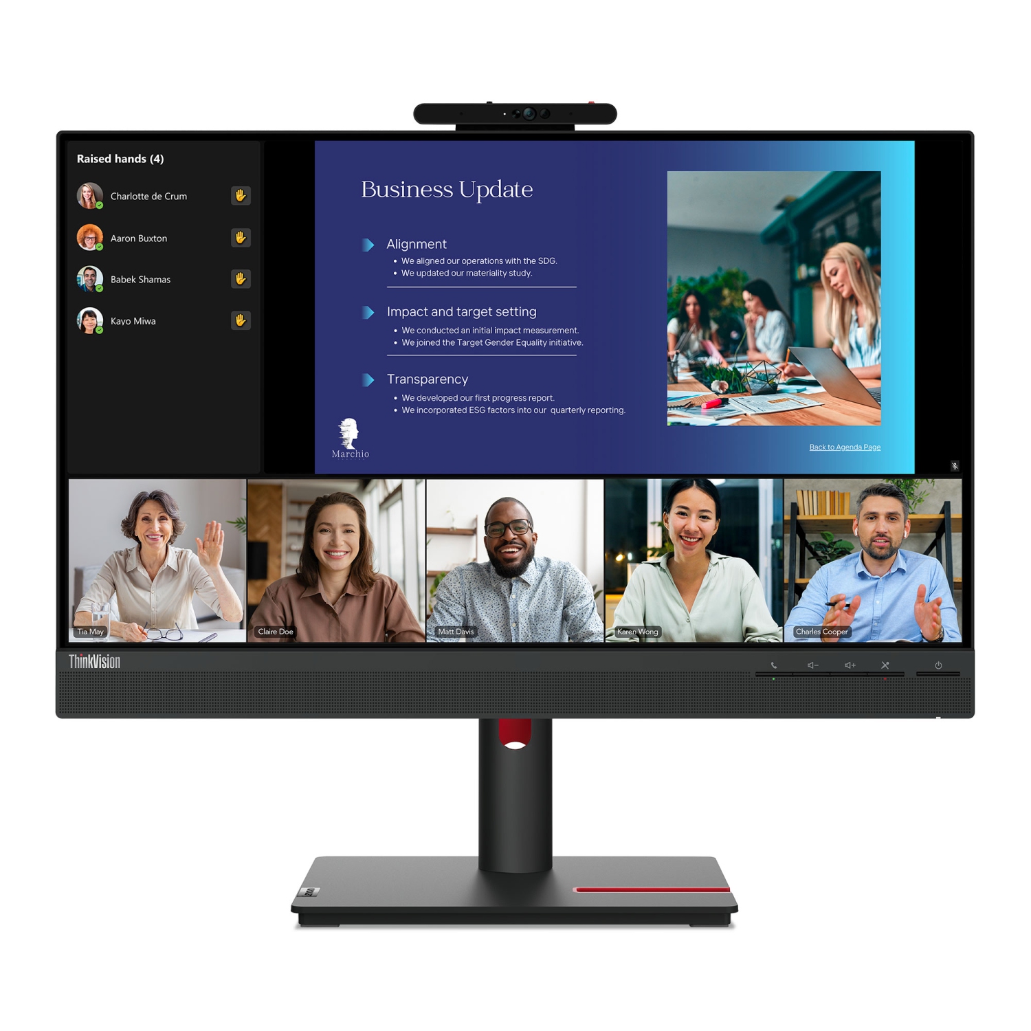 Lenovo ThinkVision 23.8 inch Monitor with Webcam - T24v-30