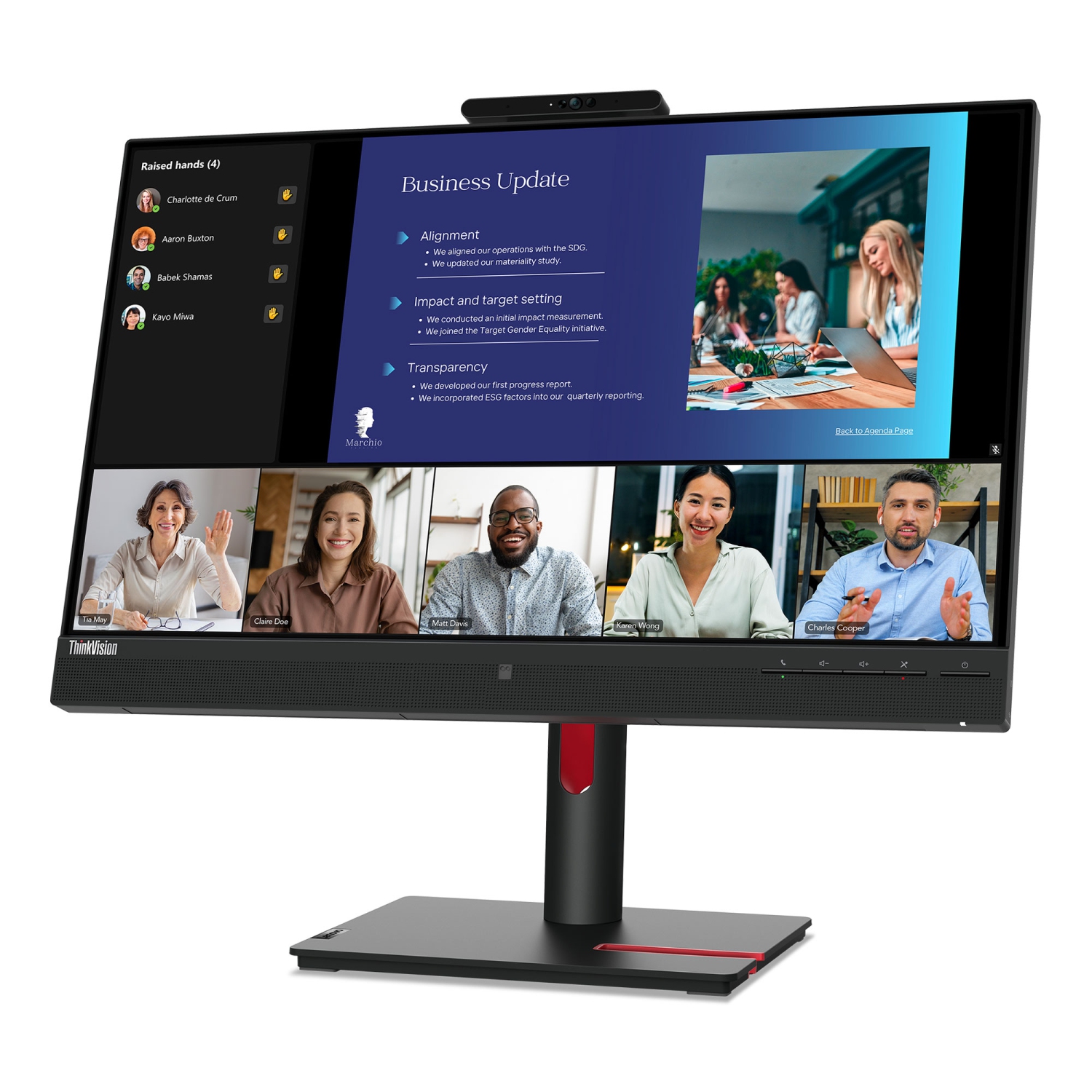 Lenovo ThinkVision 23.8 inch Monitor with Webcam - T24v-30