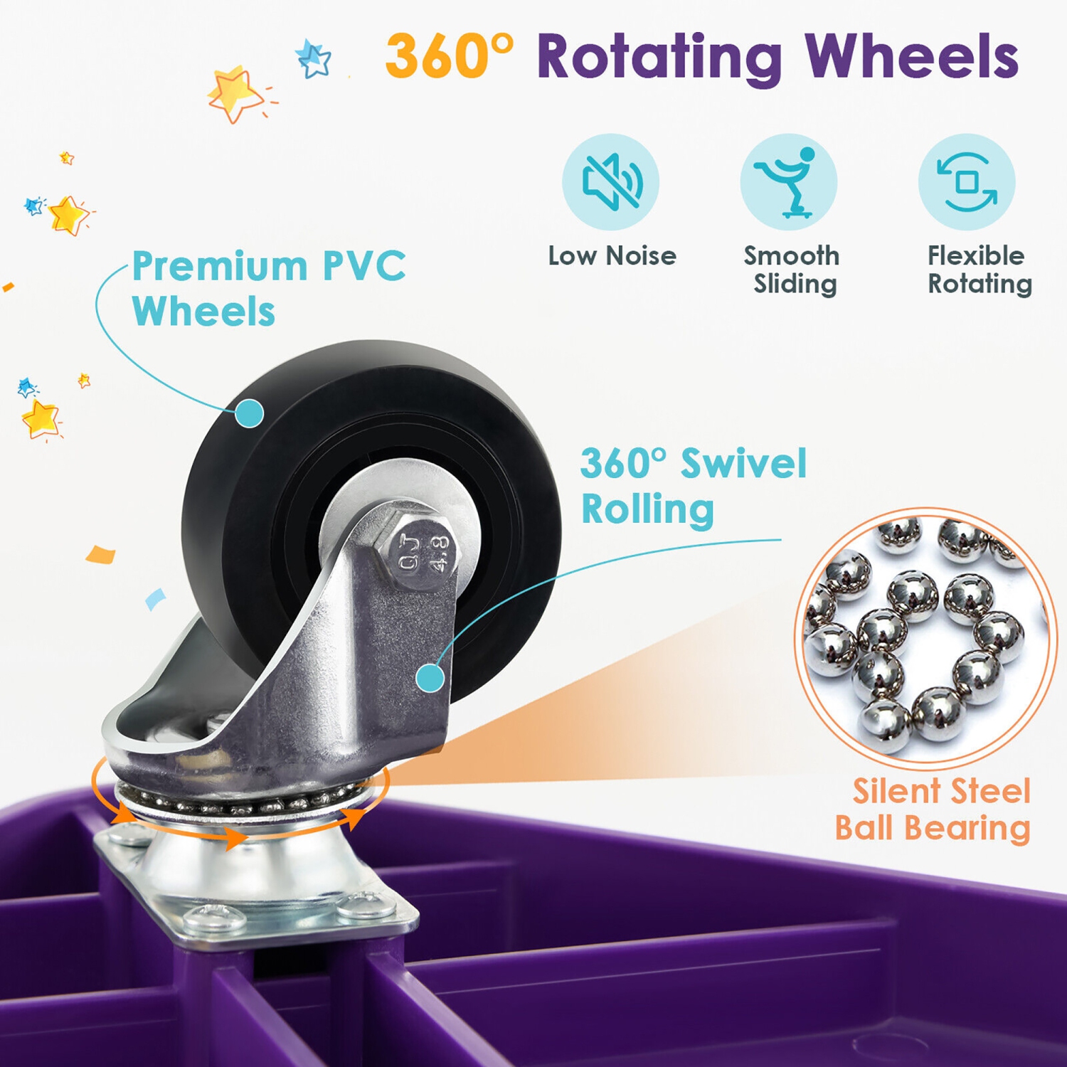 Gymax Children Balance Board Sitting Scooter Board 6-Pack PP Floor Scooter Board