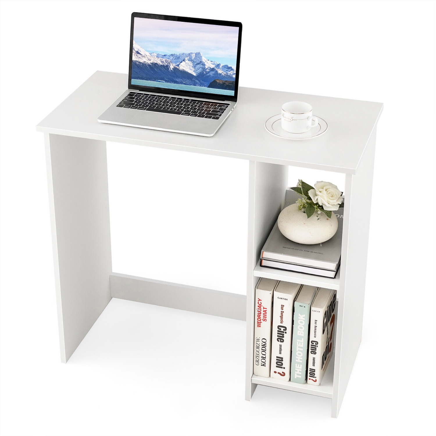 Gymax 31.5'' Small Computer Desk Home Office Study Writing Desk with 2 Compartments