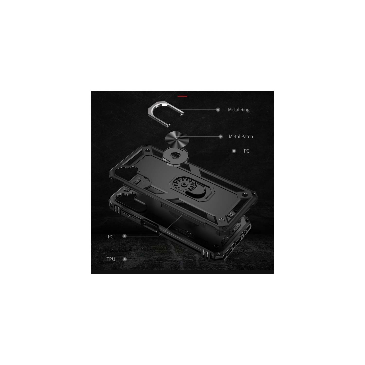 XCRS Dual-Layer Slim Design Armor Protection Cover, Built-in Magnetic Ring with Kickstand Case for Samsung Galaxy A34 5G 6.6 inch