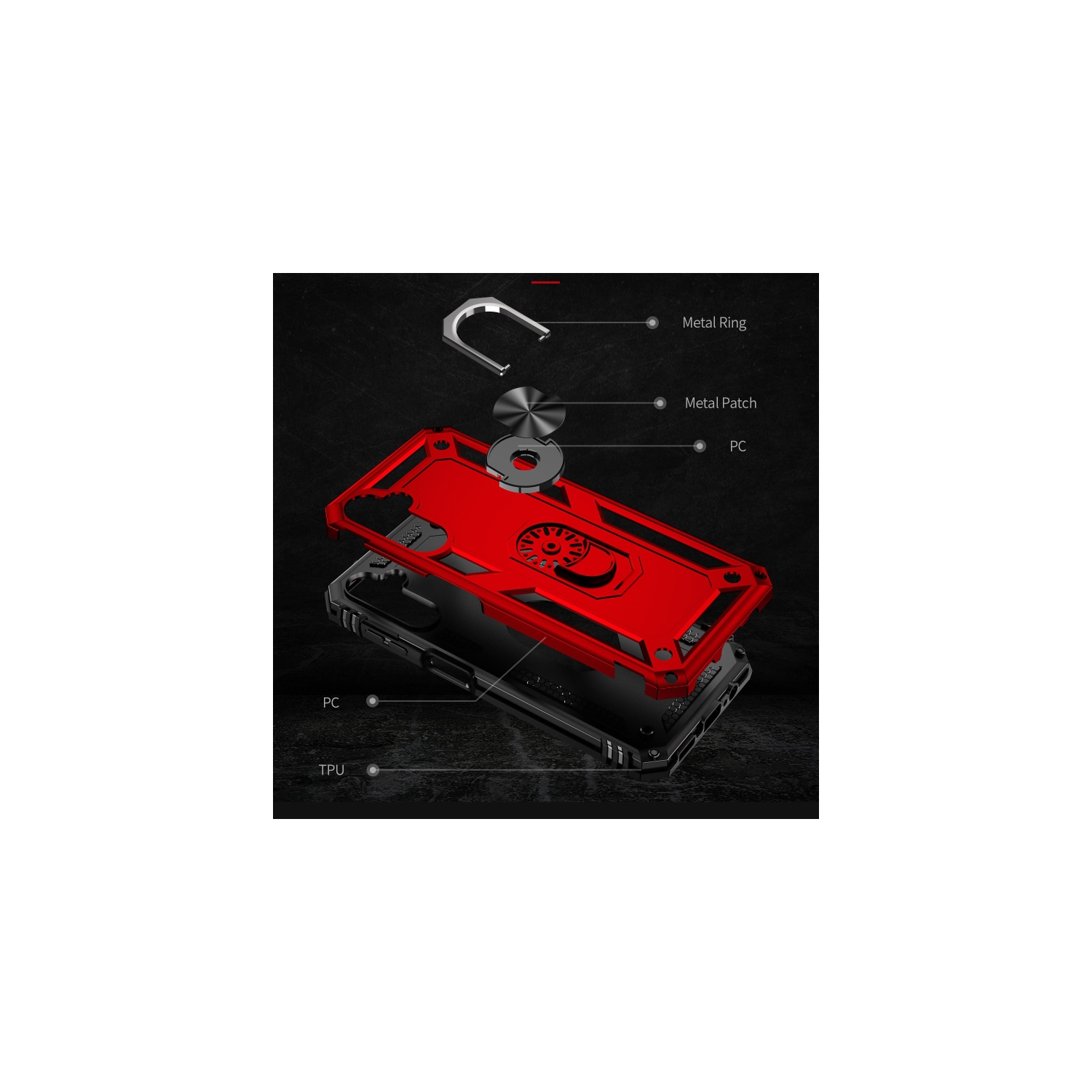 XCRS Dual-Layer Slim Design Armor Protection Cover, Built-in Magnetic Ring with Kickstand Case for Samsung Galaxy A34 5G 6.6 inch