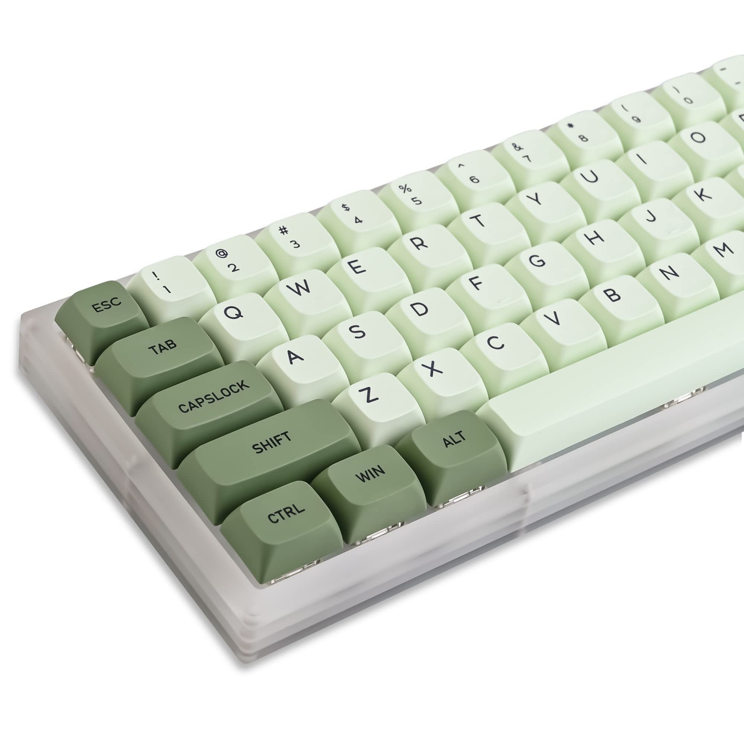 GTSP 124-Key Matcha Keycaps for 65 75 100 Percent 60% Keyboard XDA Keycap Set Dye-Sub for Cherry Mx Gateron Kailh Switch (Matcha English)