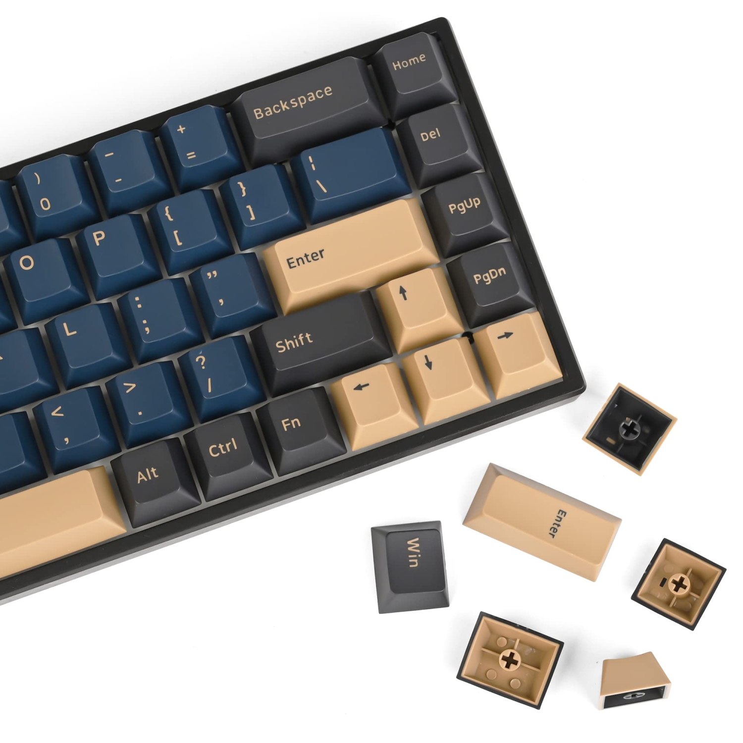 Blue Samurai PBT Keycaps Cherry Profile Dye Sublimation 170-Key Double Shot with 7u/6u Spacebar for 61/64/87/104/108 Cherry Mx Switches Mechanical