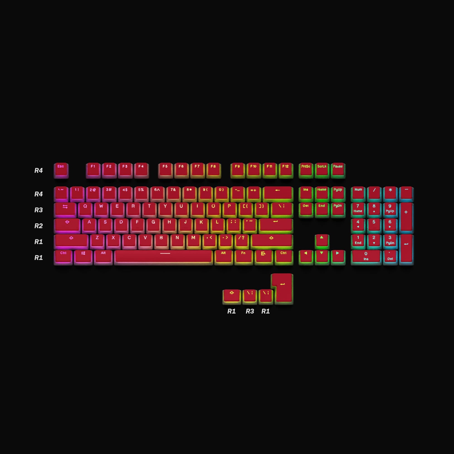 HK Gaming 108 Double Shot PBT Pudding Keycaps Ansi/ISO - OEM Profile Pudding Keyset 60% / 87 TKL / 104/108 MX Switches Backlit