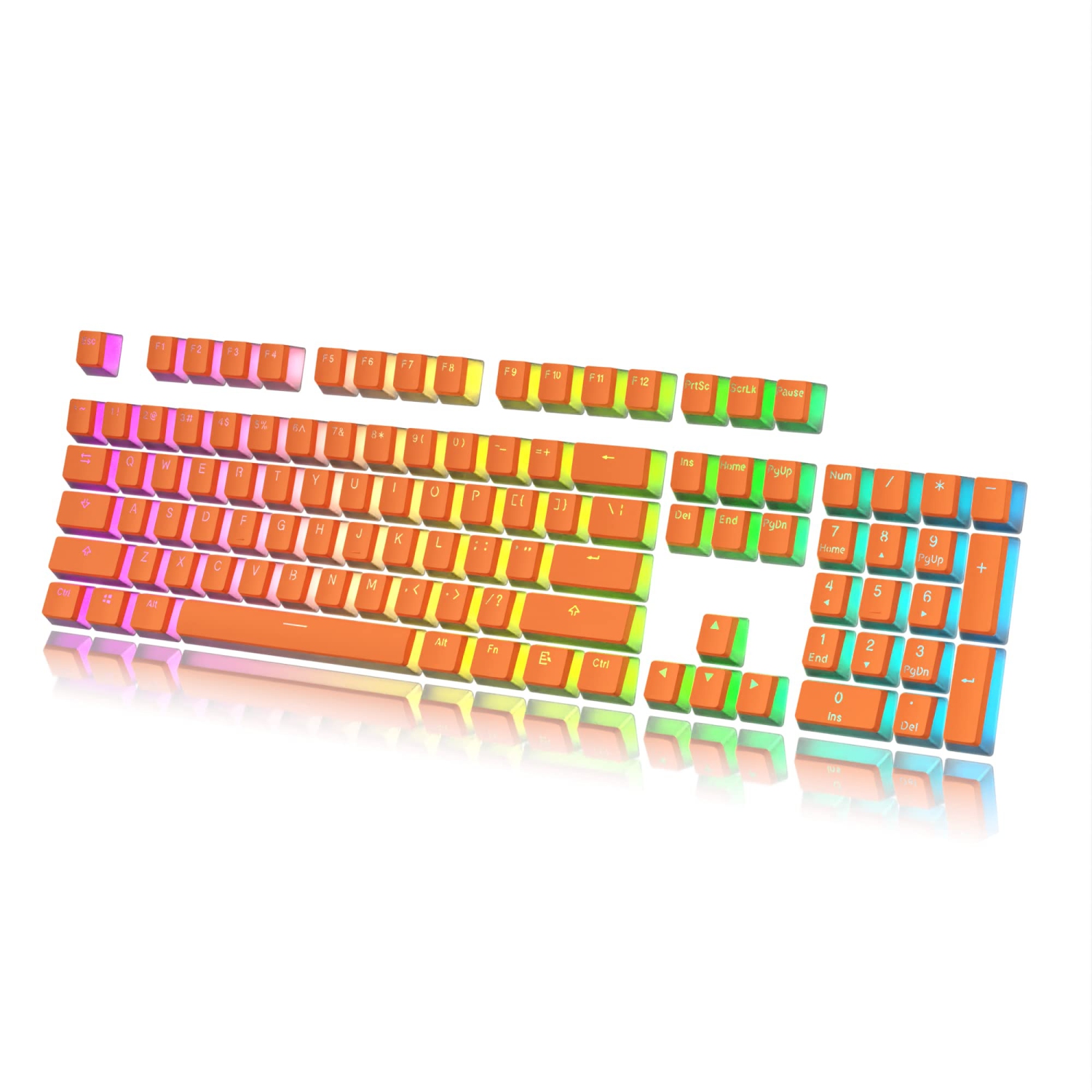 Pudding Keycaps Set | Doubleshot PBT Keycap Set | Full 108 OEM Profile Key Set | ANSI US-Layout | for Mechanical Keyboard | Compatible with Cherry MX, Gateron, Kailh, Outemu