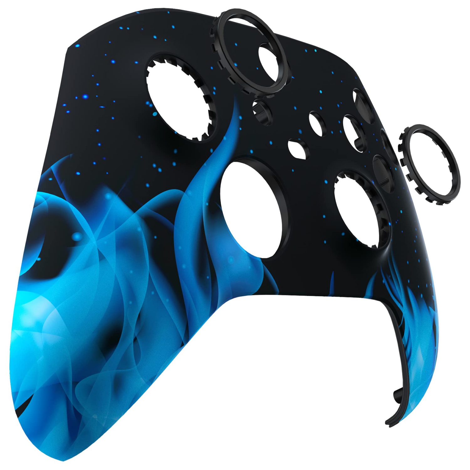 Coque avant avec anneaux d'appoint ASR de Blue Flame pour manette Xbox Series X/S, façade douce personnalisée pour manette Xbox Core modèle 1914