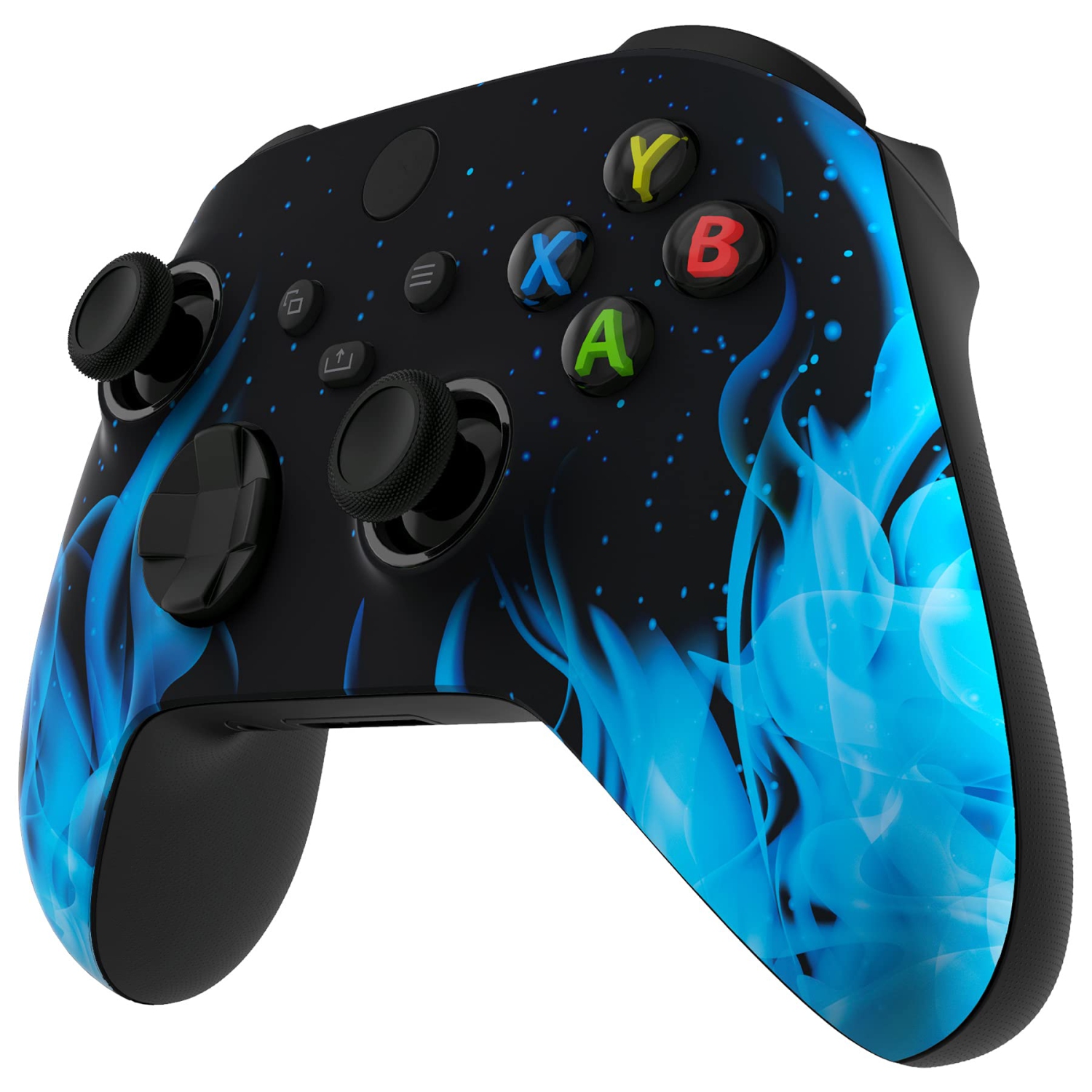 Coque avant avec anneaux d'appoint ASR de Blue Flame pour manette Xbox Series X/S, façade douce personnalisée pour manette Xbox Core modèle 1914