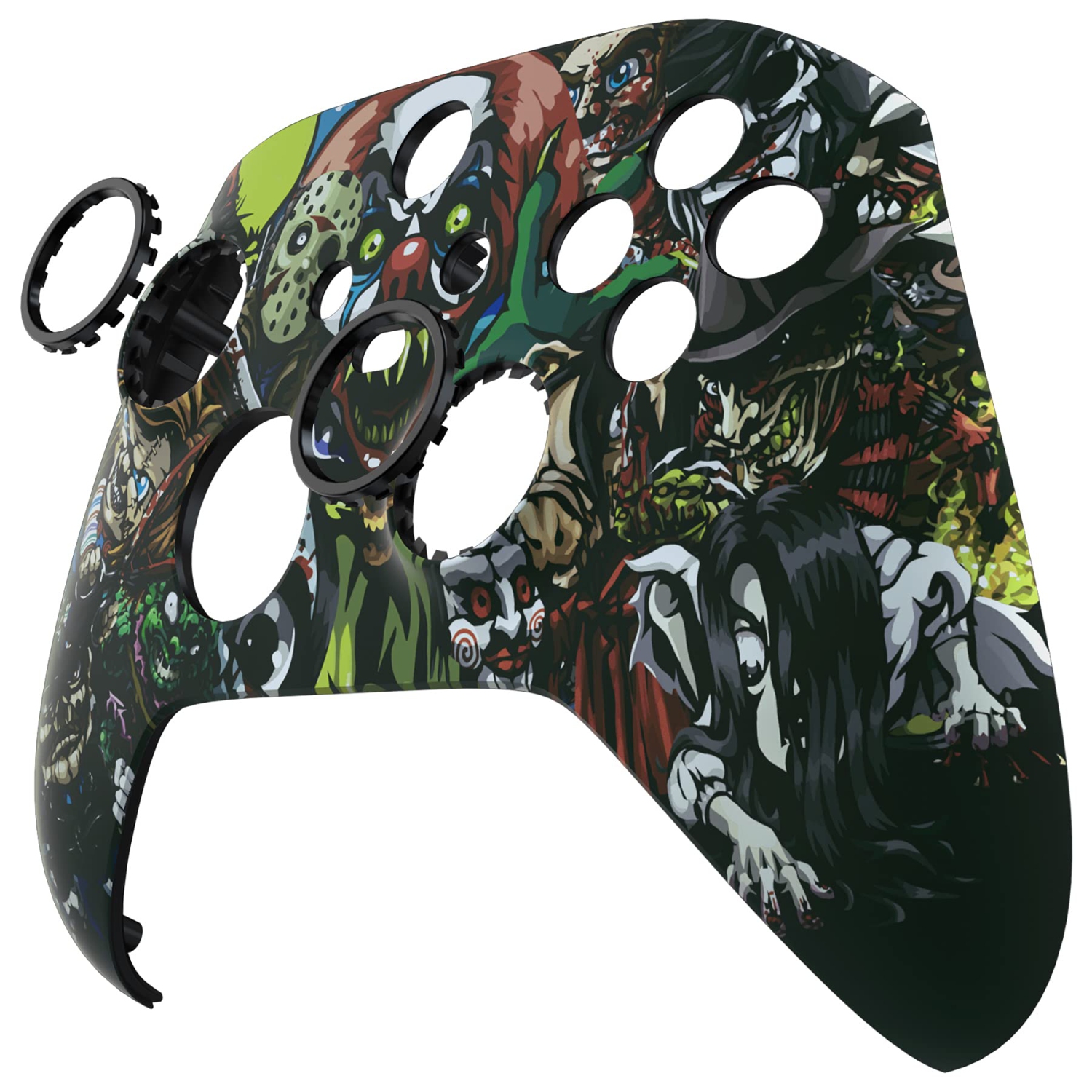 Coque avant du boîtier Scary Party ASR avec anneaux d'appoint pour manette Xbox Series X/S, façade douce personnalisée pour manette Xbox Core modèle