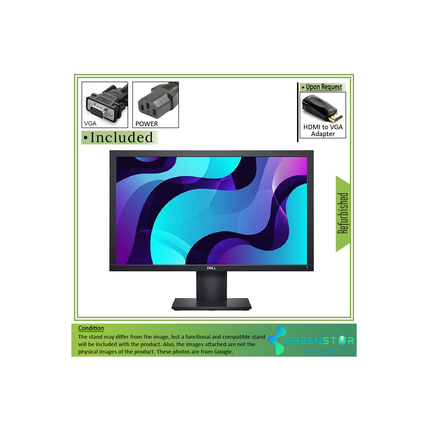 Remis à neuf - moniteur panoramique DEL TN de E2020H 20 po série E de Dell, résolution de 1600 x 900 HD+, affichage ACL à lumière noire