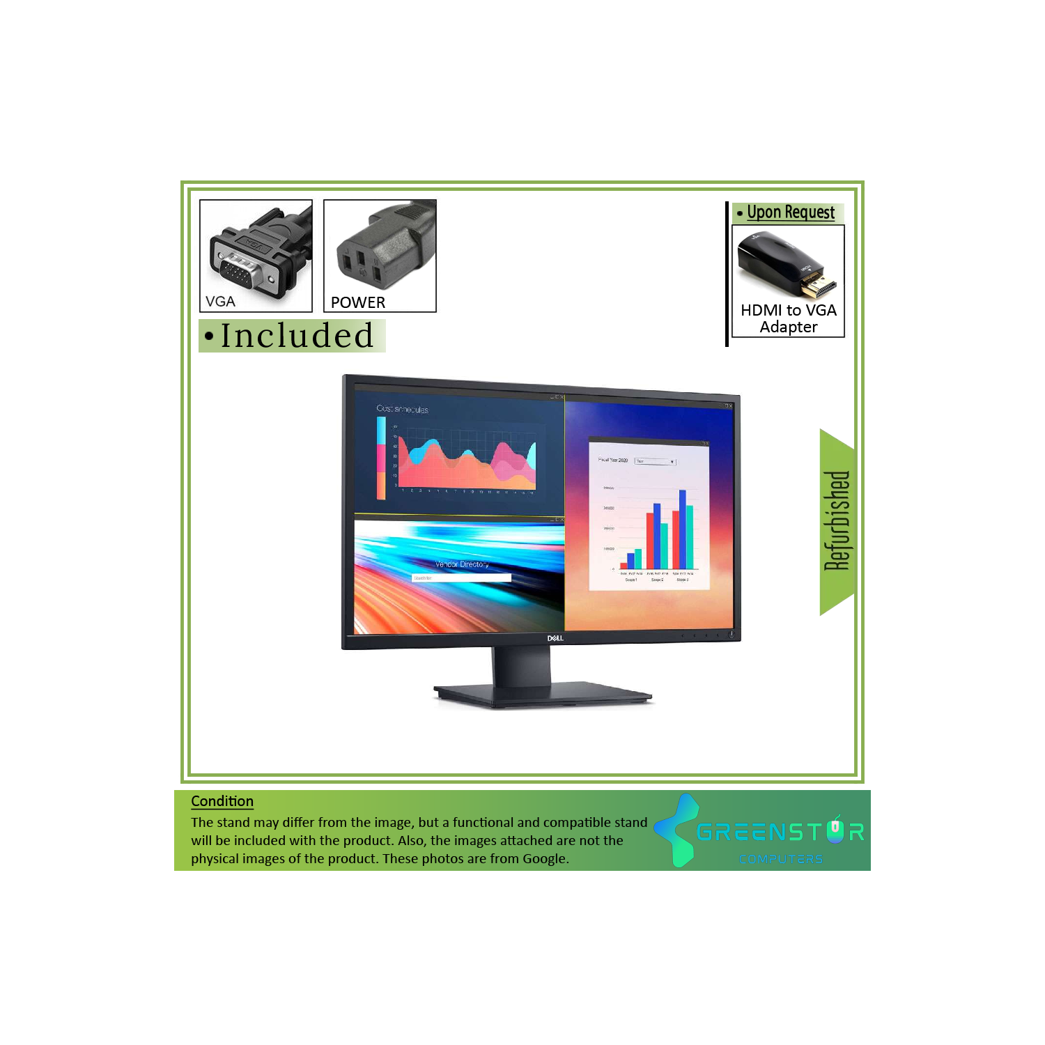 Remis à neuf - moniteur panoramique DEL TN de E2020H 20 po série E de Dell, résolution de 1600 x 900 HD+, affichage ACL à lumière noire