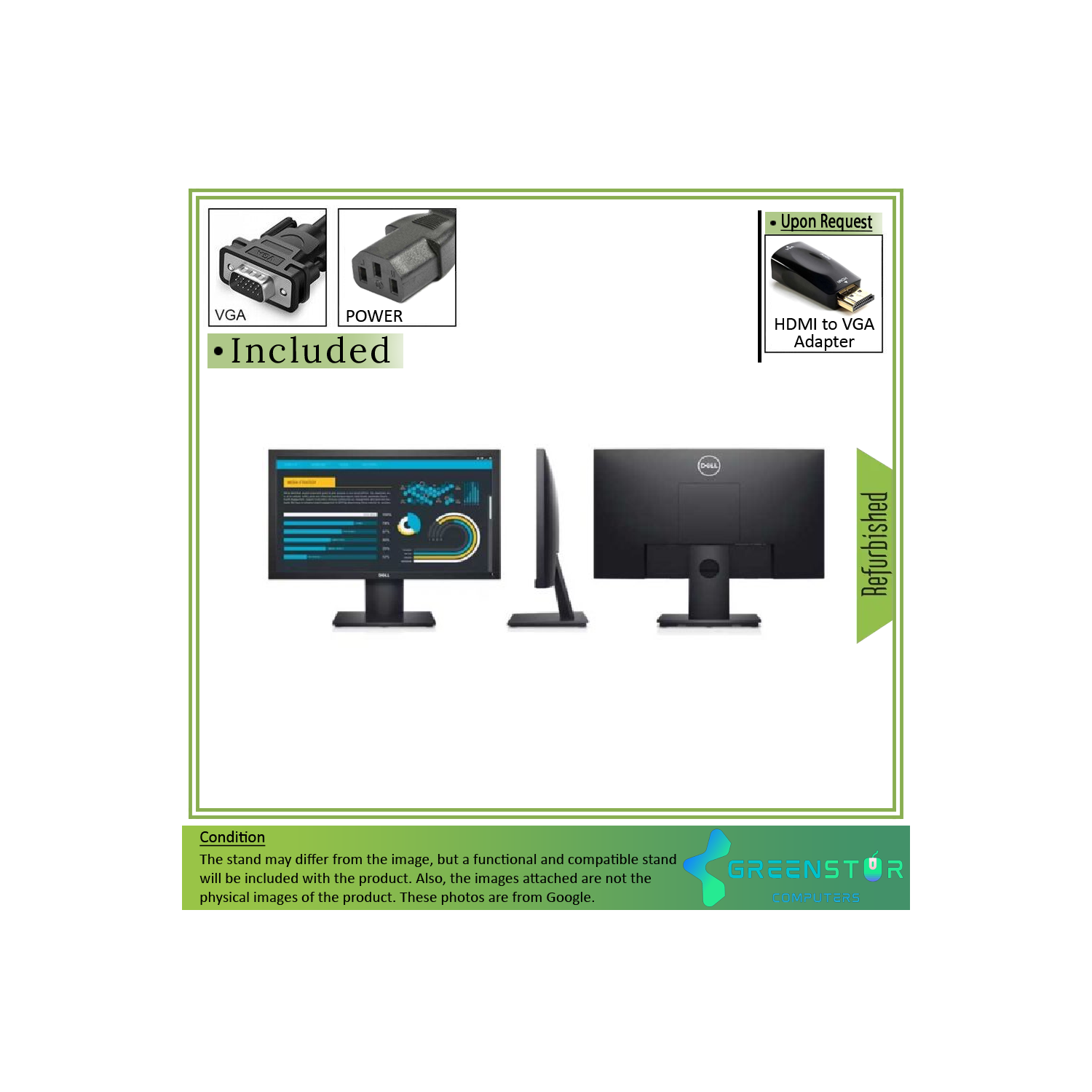 Remis à neuf - moniteur panoramique DEL TN de E2020H 20 po série E de Dell, résolution de 1600 x 900 HD+, affichage ACL à lumière noire