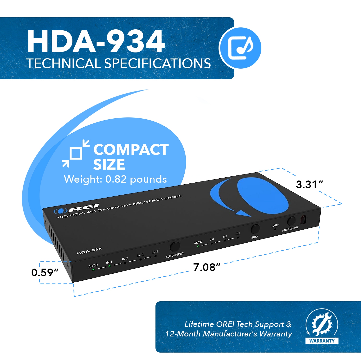 4K commutateur d'extraction audio HDMI avec gestion ARC/EARC et EDID