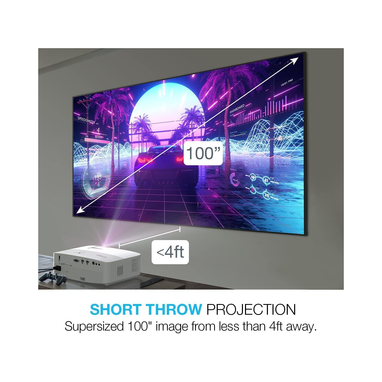 Projecteur de jeu et de divertissement à domicile UHD 4K à courte focale UHD35STx d'Optoma