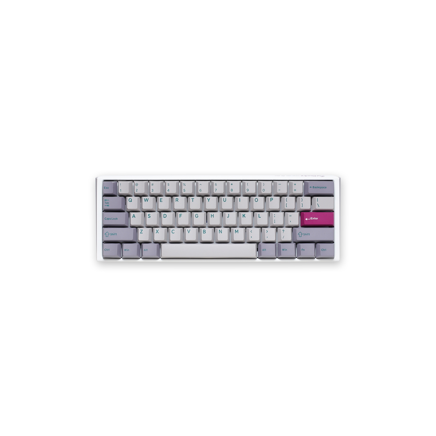 Ducky ONE 3 Mist RGB Hot-Swappable Mechanical Keyboard Double-Shot PBT Keycaps, Cherry MX Silent Red Switches, Dual-layer PCB, Mini (61 Keys)