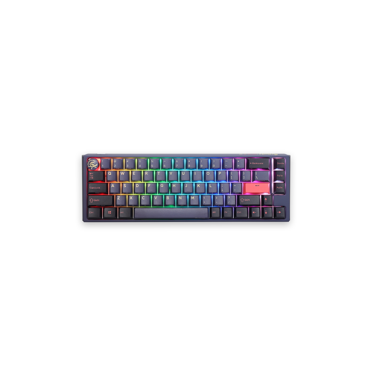 Ducky ONE 3 Cosmic RGB Hot-Swappable Mechanical Keyboard, Cherry MX Red, Double-Shot PBT Keycaps, Dual-layer PCB, SF (68 Keys)