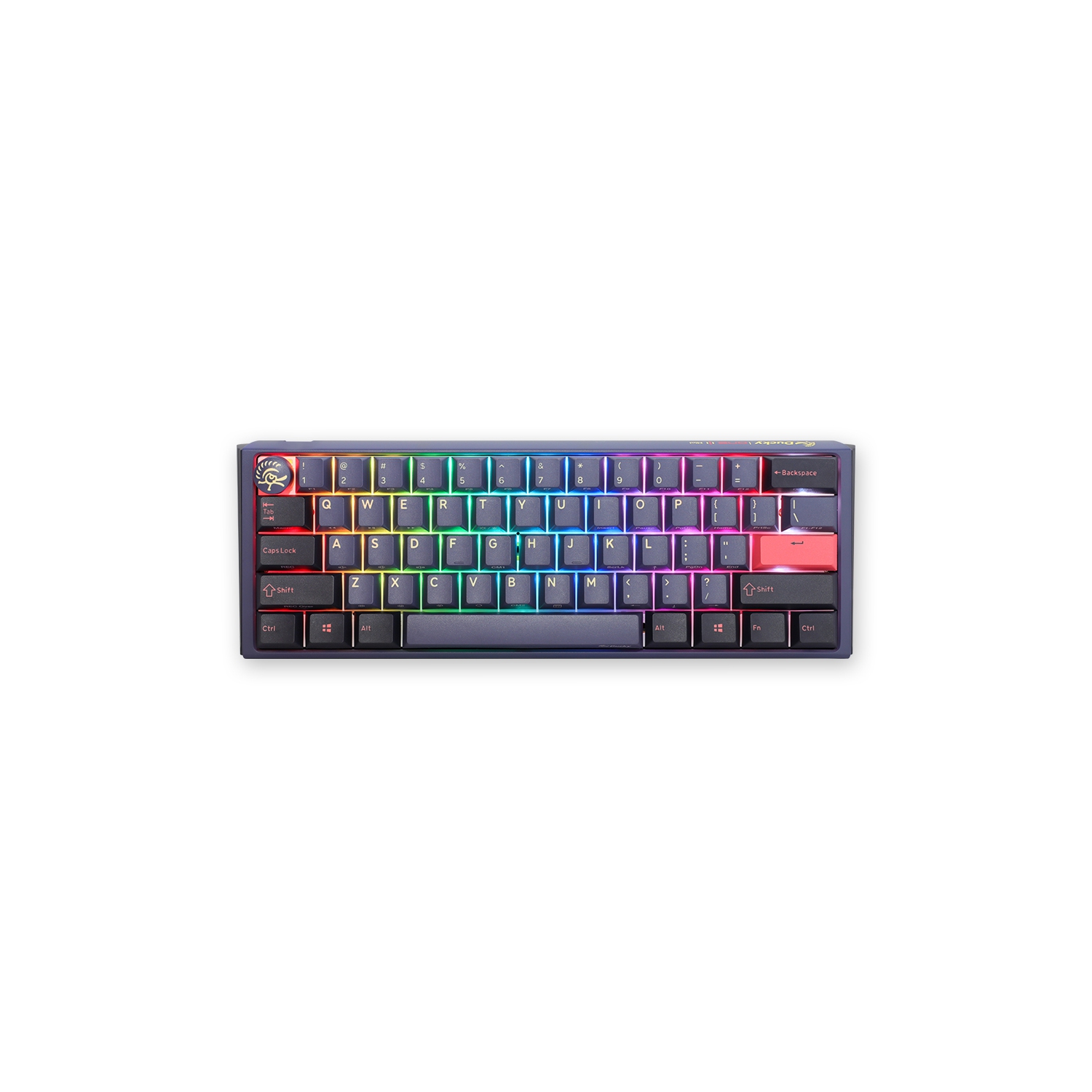 Ducky ONE 3 Cosmic RGB Hot-Swappable Mechanical Keyboard, Cherry MX Silent Red, Double-Shot PBT Keycaps, Dual-layer PCB, Mini (61 Keys)