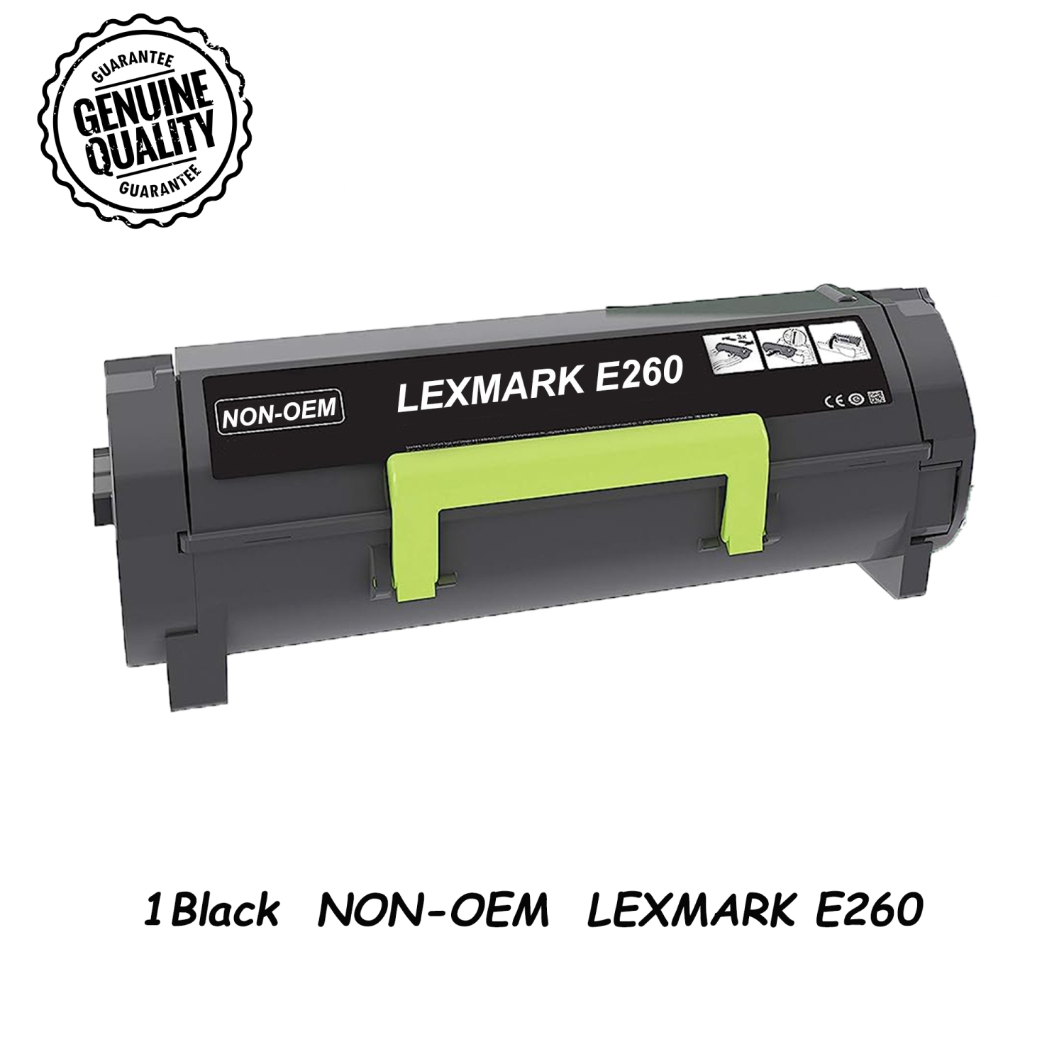 1PK Bestoner™ Lexmark E260A11A E260A21A Black Compatible Toner Cartridge - E260 E260d E260dn E260dt E260dtn E360 E360d E360dn E360dtn E460 E460dn