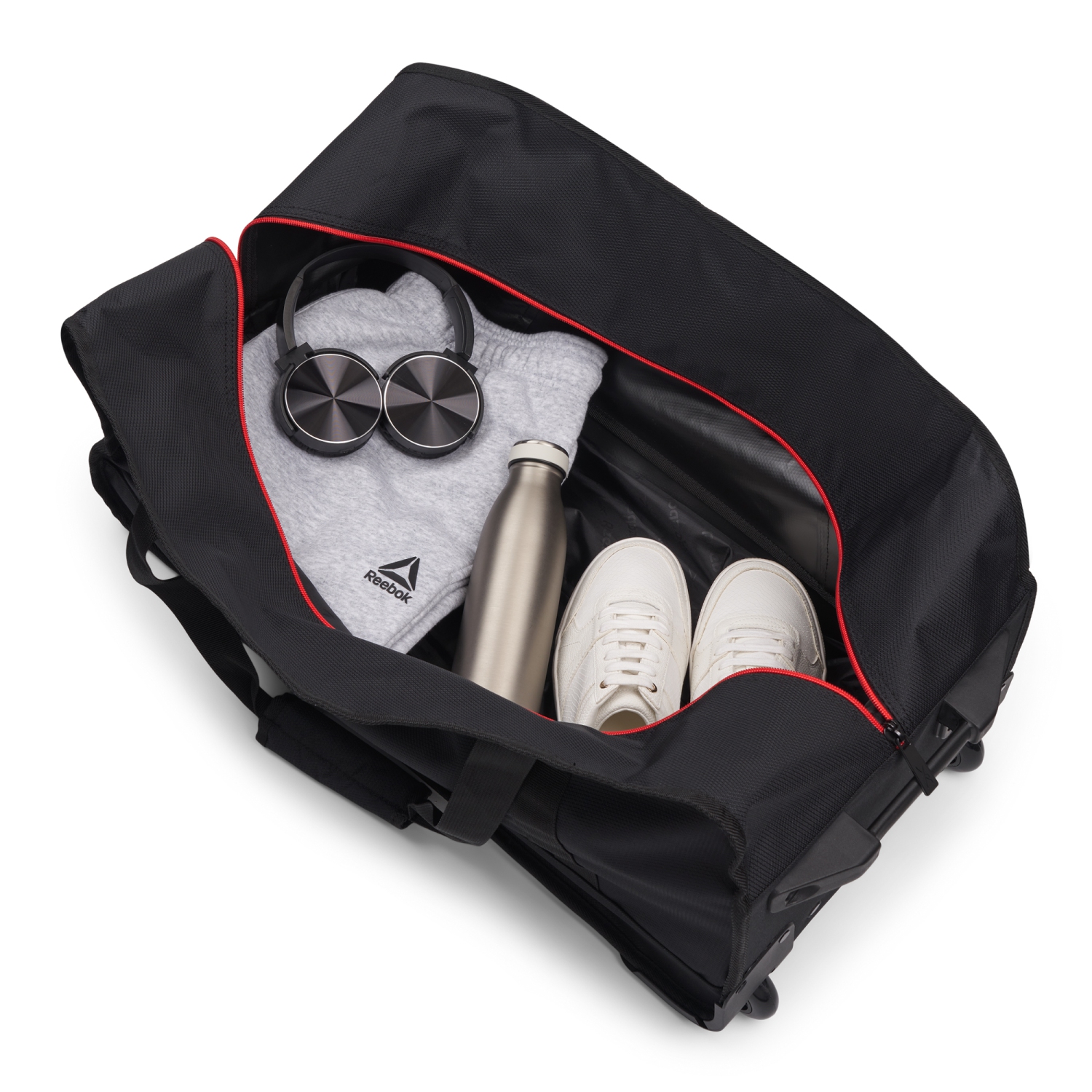 Sac de sport à roulettes de la collection Pro de Reebok - Rouge noir