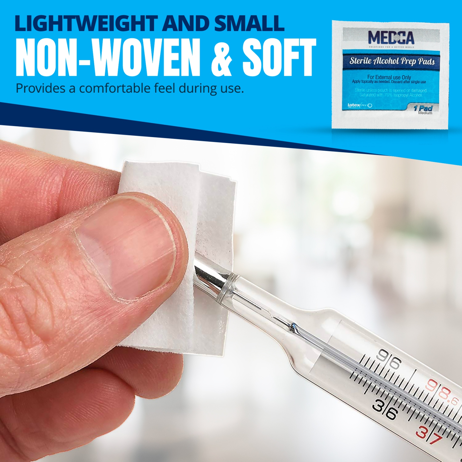 MEDca Alcohol Prep Pads, Sterile, Medium, 2-Ply