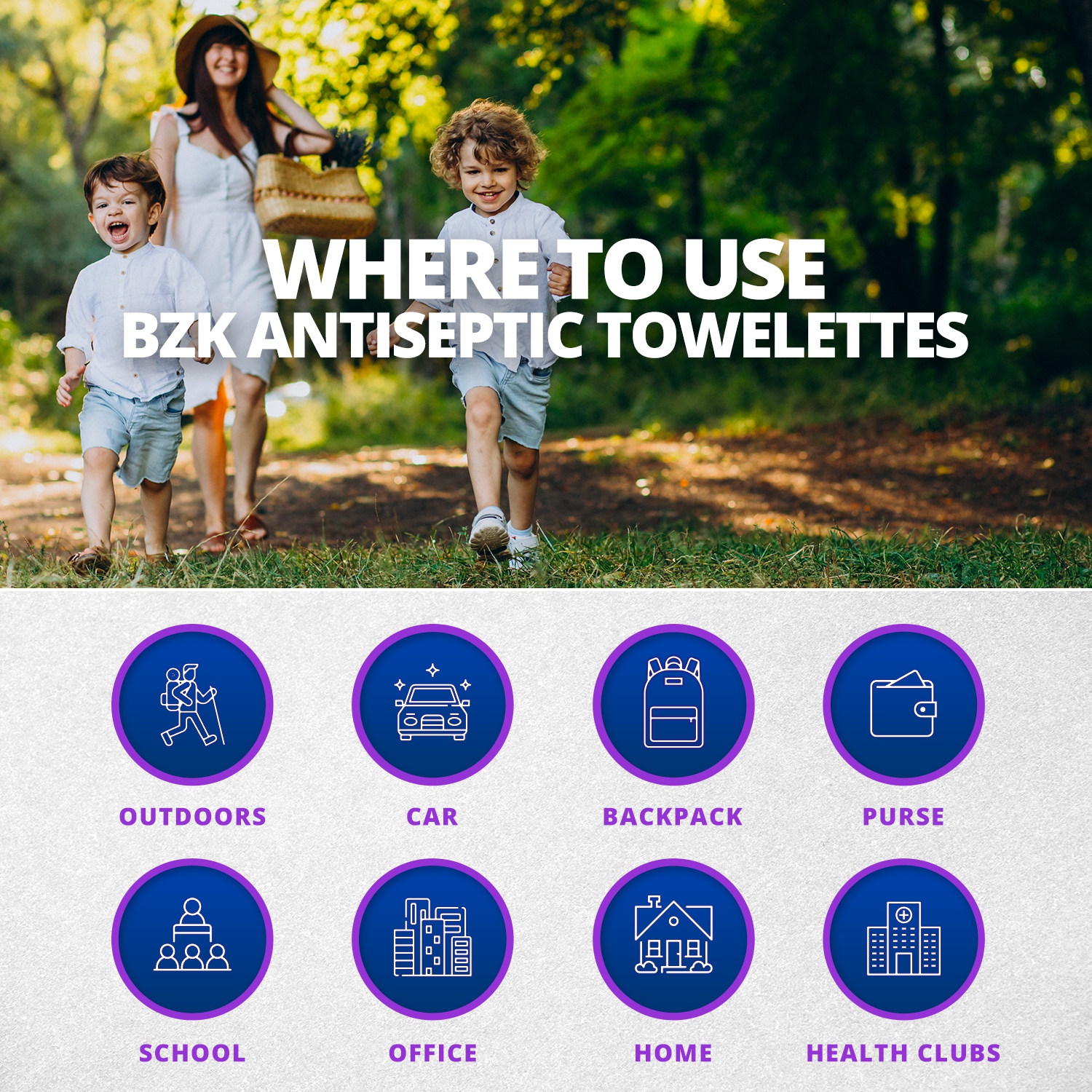 Lingettes pour les mains au chlorure de benzalkonium – tampons de chlorure de solution paquets individuels BZK par MEDCA de 5 x x6 po