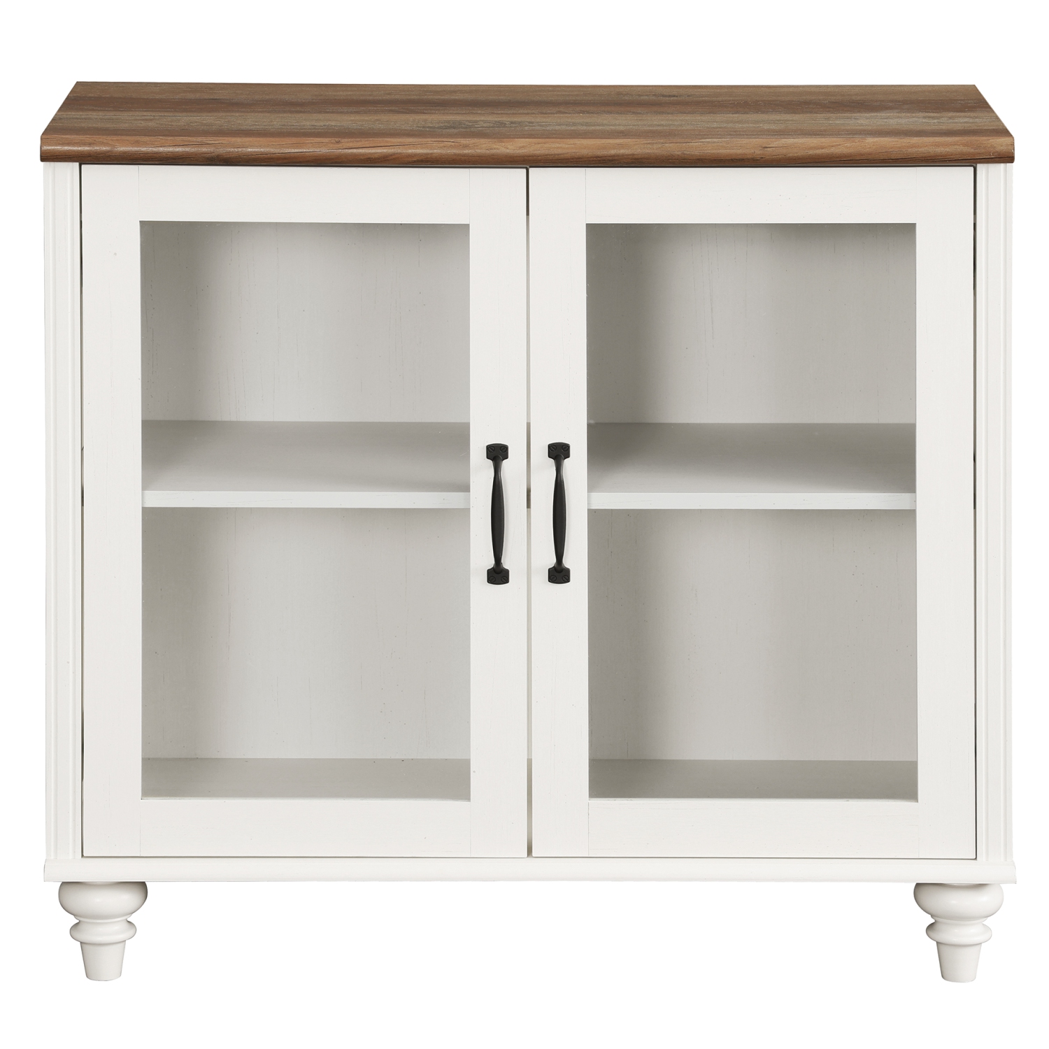 WAMPAT Kitchen Sideboard Buffet Cabinet with Storage, Accent Cupboard with Glass Door & Adjustable Shelf, Glass Display Cabinet with LED Light, Off