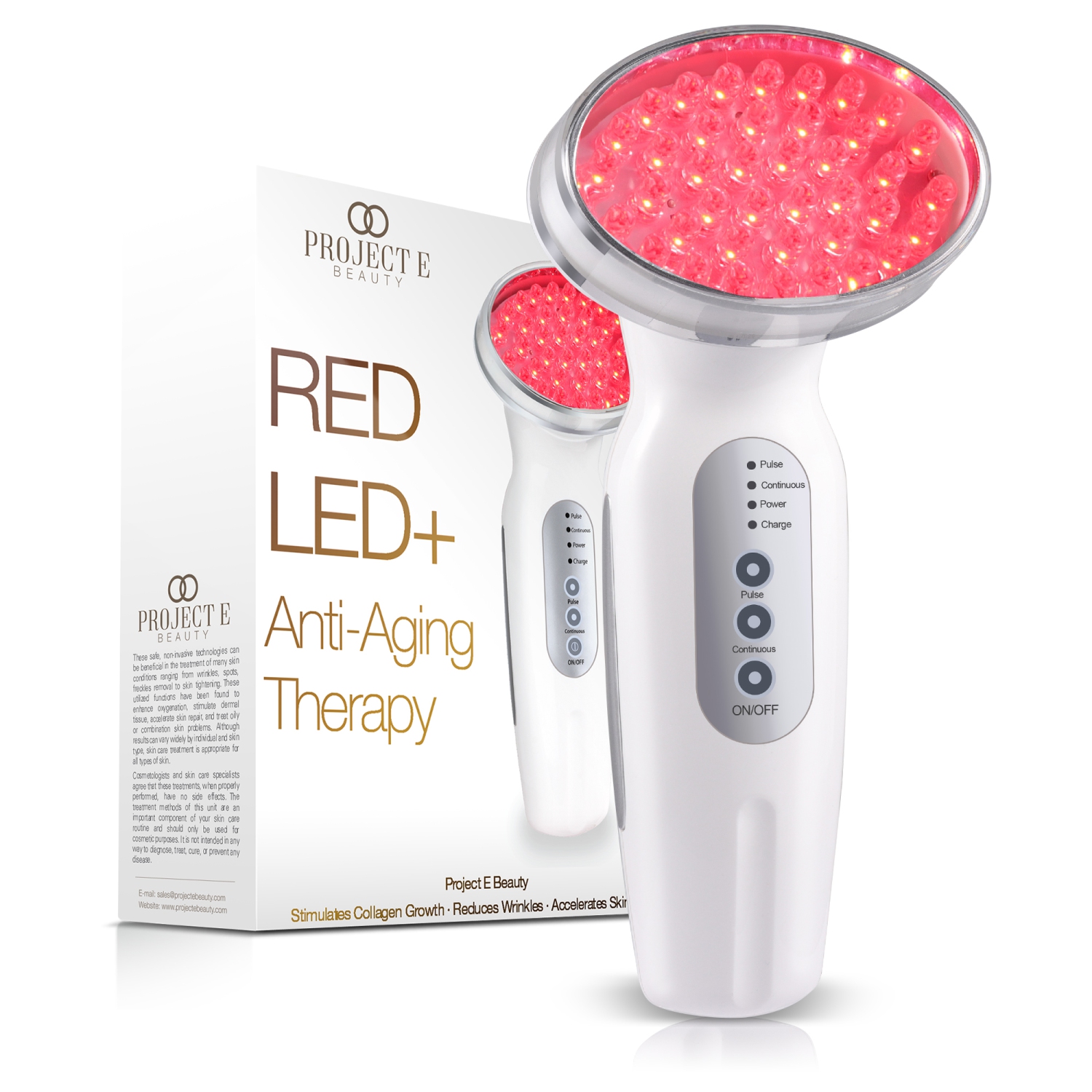 Project E Beauty Red LED+ | Anti-Aging Therapy | Collagen Boost | Anti-Aging Skincare | Reduce Wrinkles | Collagen Boost