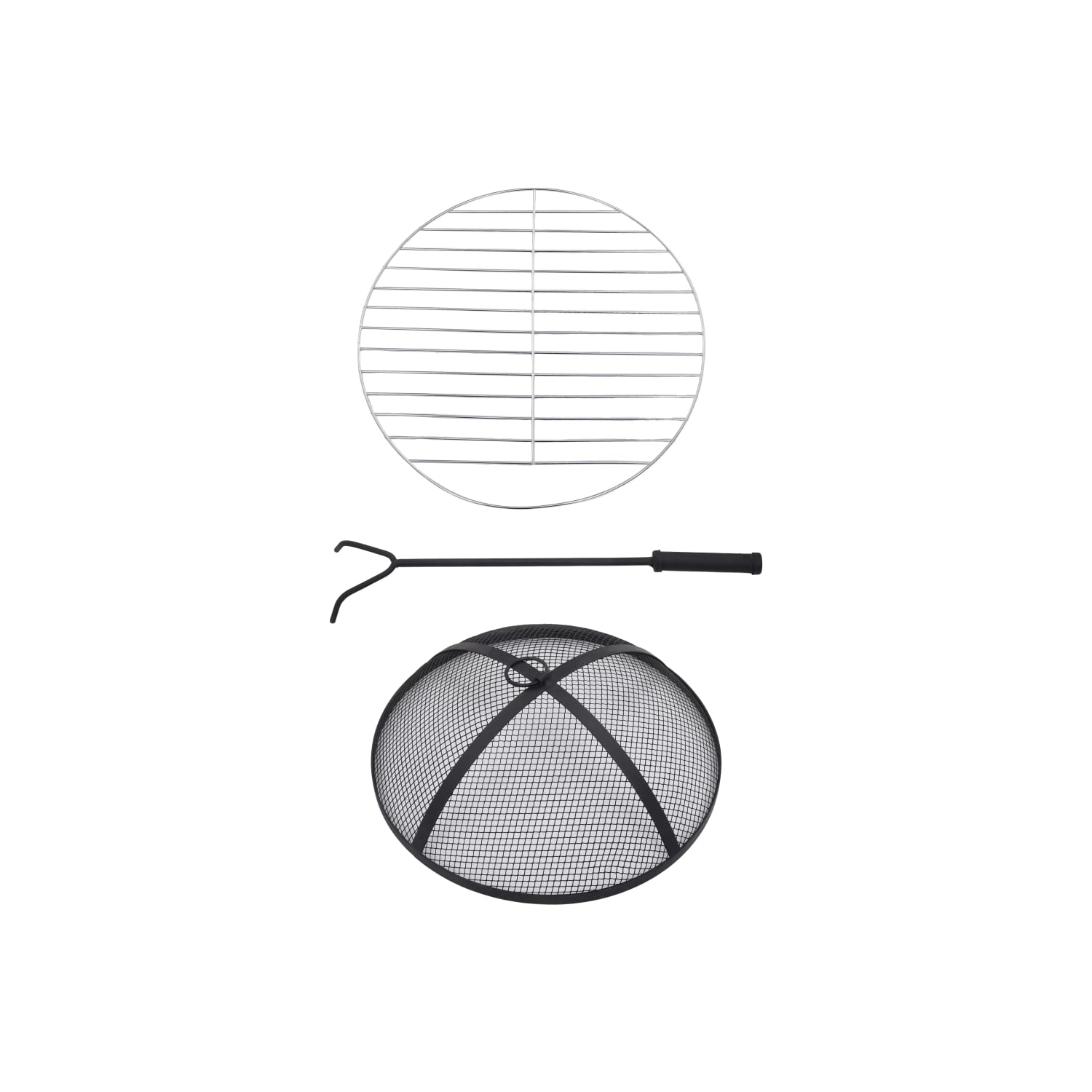 vidaXL Mosaic Fire Pit Table Blue and White 26.8" Ceramic