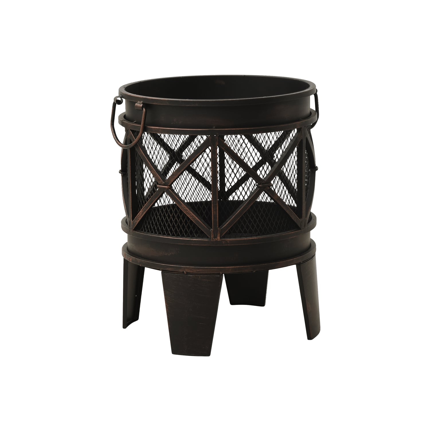 vidaXL Rustic Fire Pit with Poker Φ42x54 cm Steel