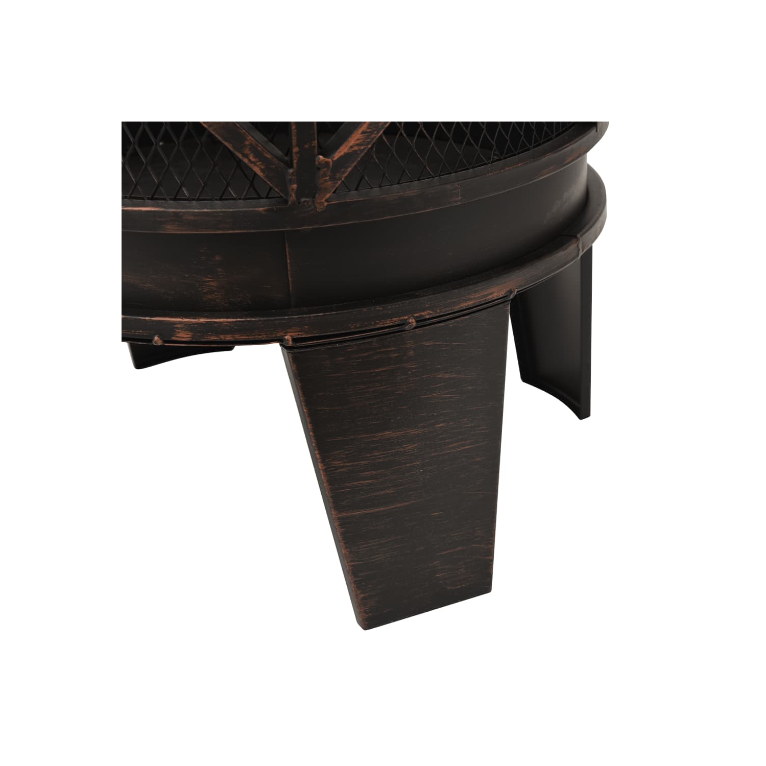 vidaXL Rustic Fire Pit with Poker Φ42x54 cm Steel