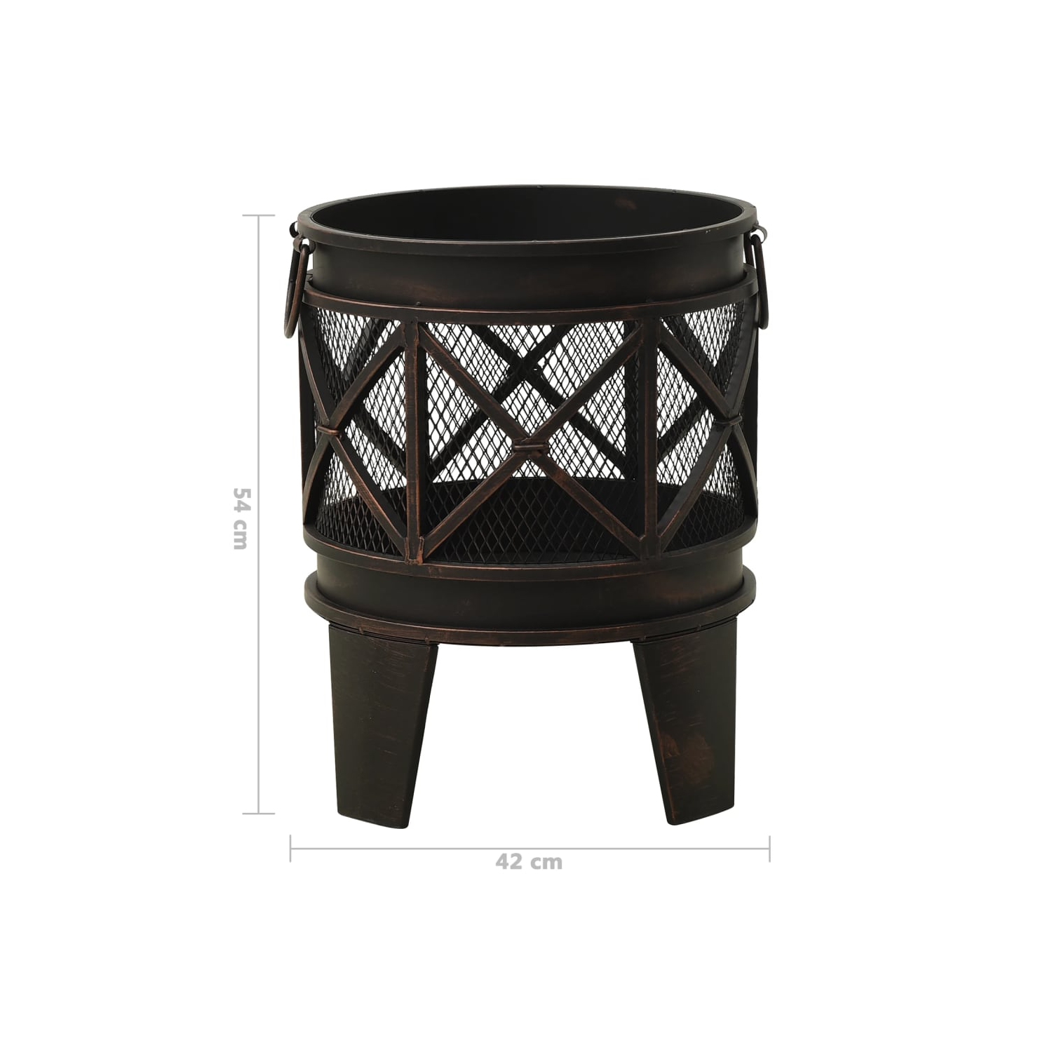 vidaXL Rustic Fire Pit with Poker Φ42x54 cm Steel