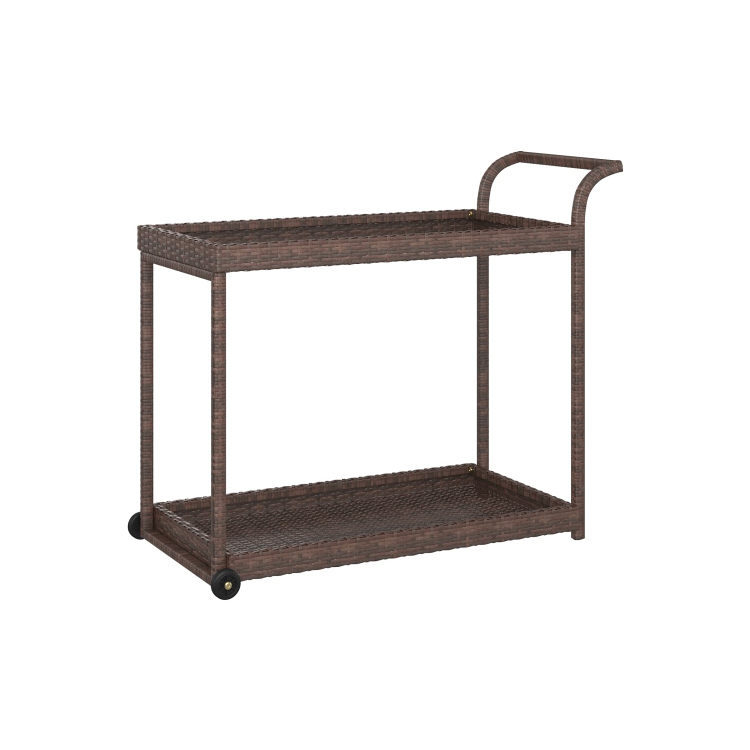 vidaXL Bar Cart Brown 100x45x83 cm Poly Rattan