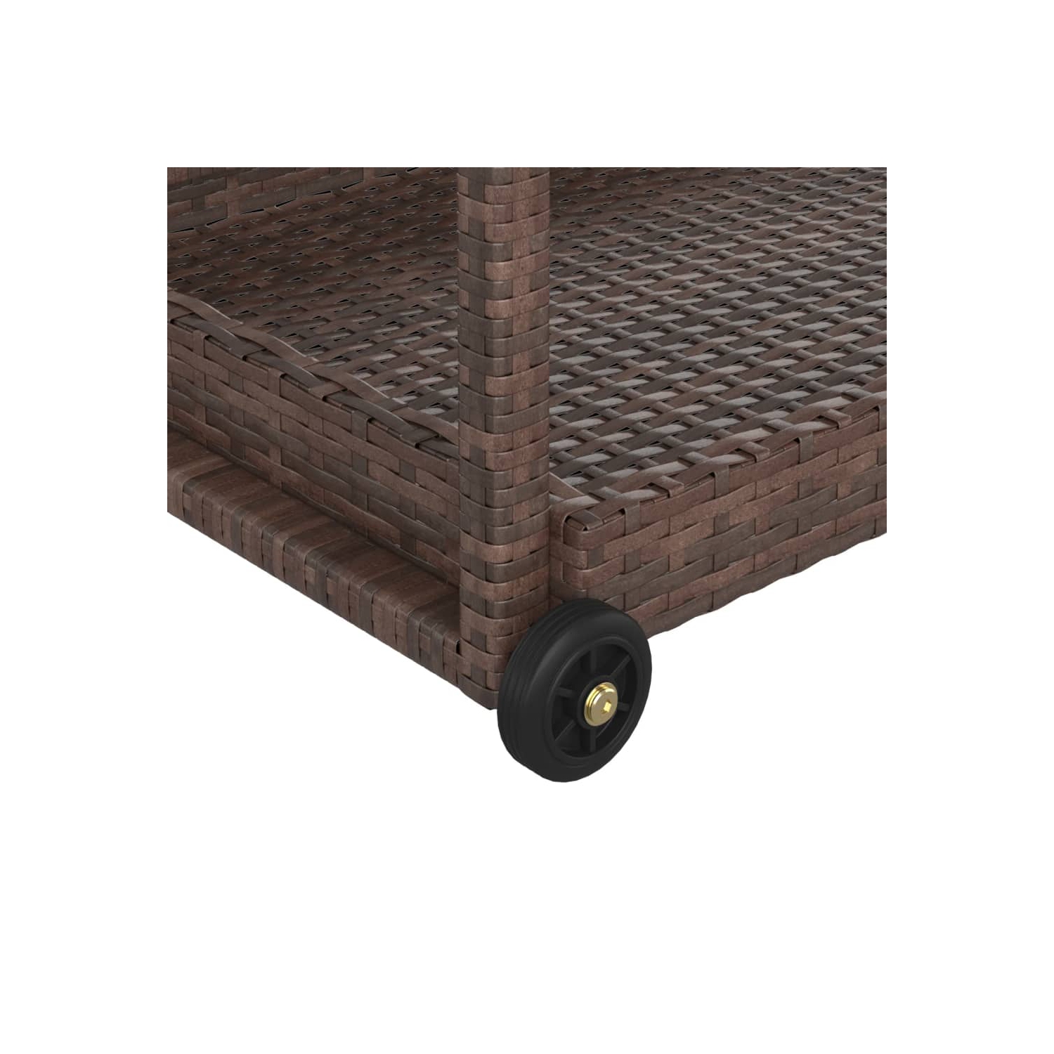 vidaXL Bar Cart Brown 100x45x83 cm Poly Rattan