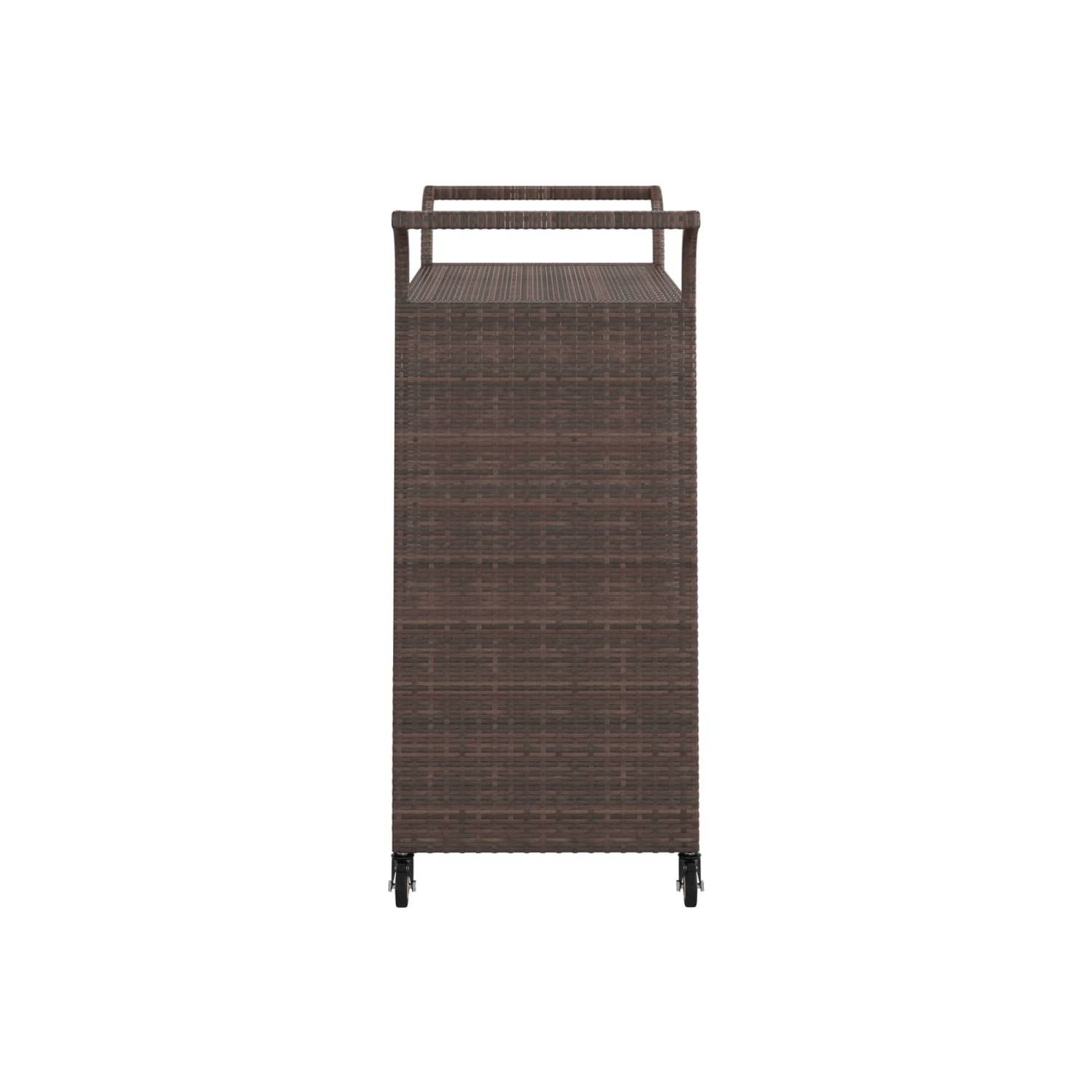 vidaXL Bar Cart with Drawer Brown 100x45x97 cm Poly Rattan