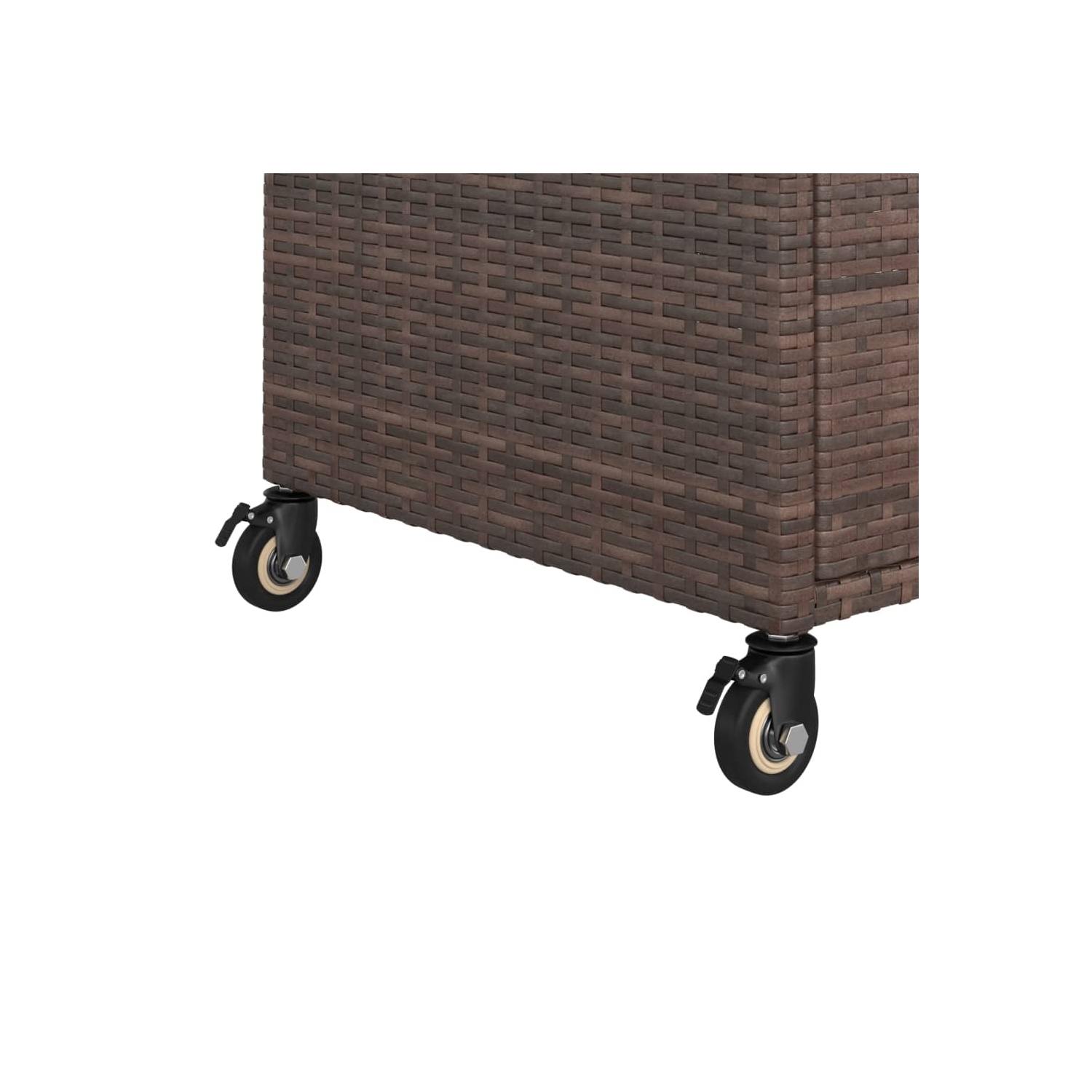 vidaXL Bar Cart with Drawer Brown 100x45x97 cm Poly Rattan