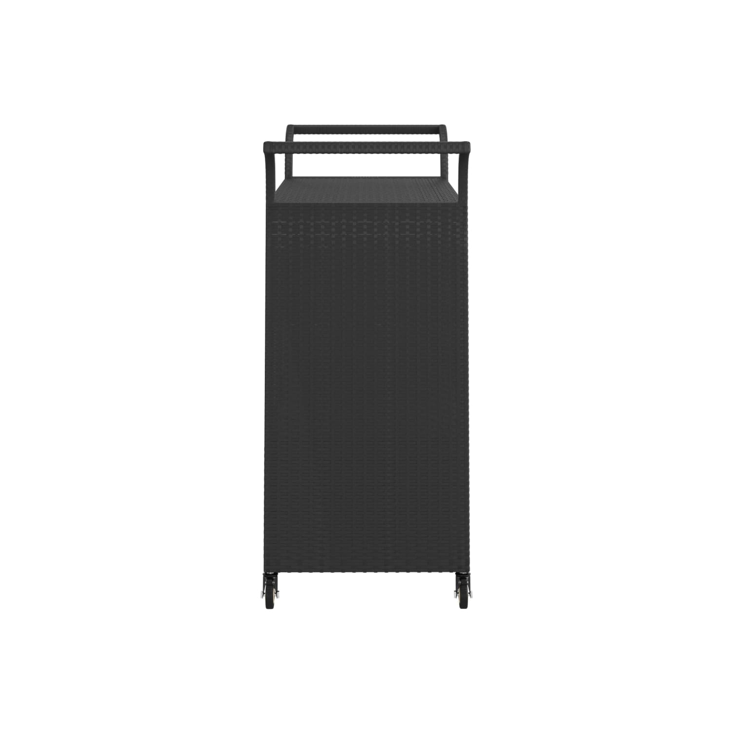 vidaXL Bar Cart with Drawer Black 100x45x97 cm Poly Rattan
