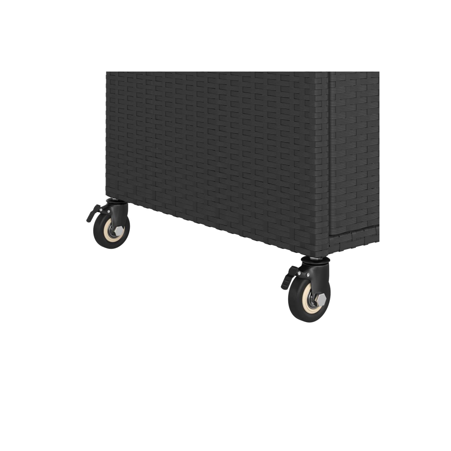 vidaXL Bar Cart with Drawer Black 100x45x97 cm Poly Rattan