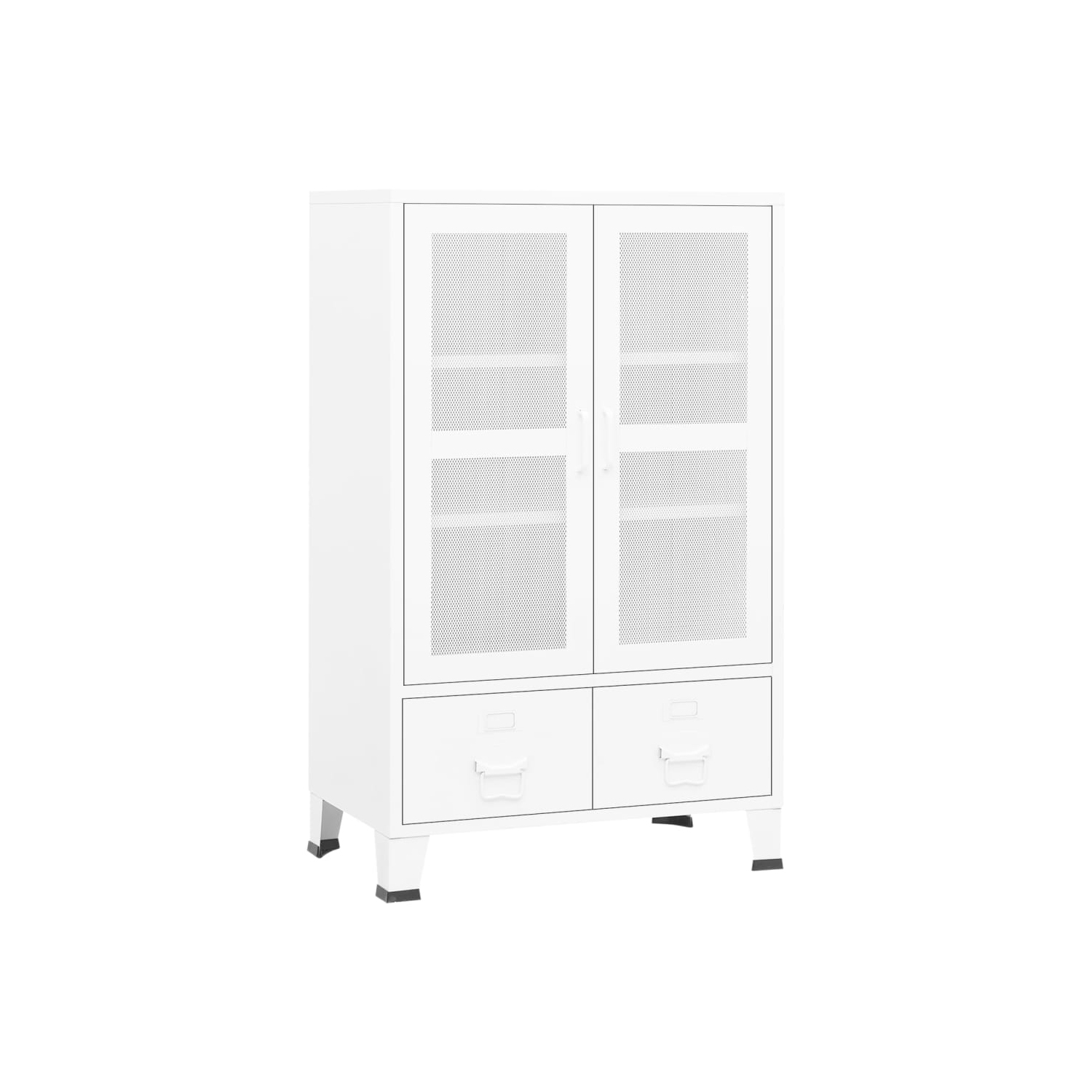 vidaXL Industrial Storage Chest White Metal