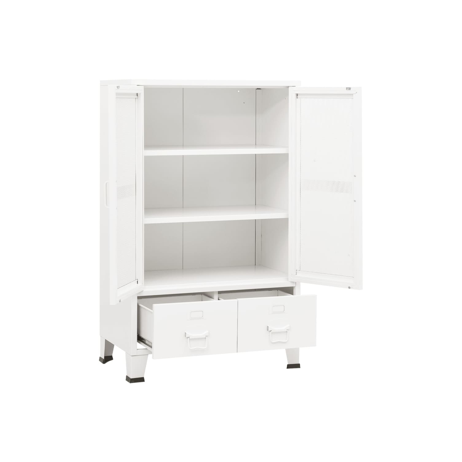 vidaXL Industrial Storage Chest White Metal