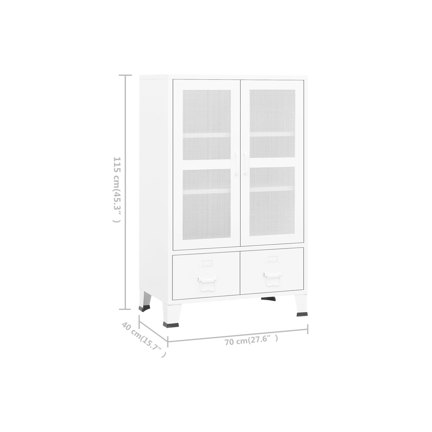 vidaXL Industrial Storage Chest White Metal