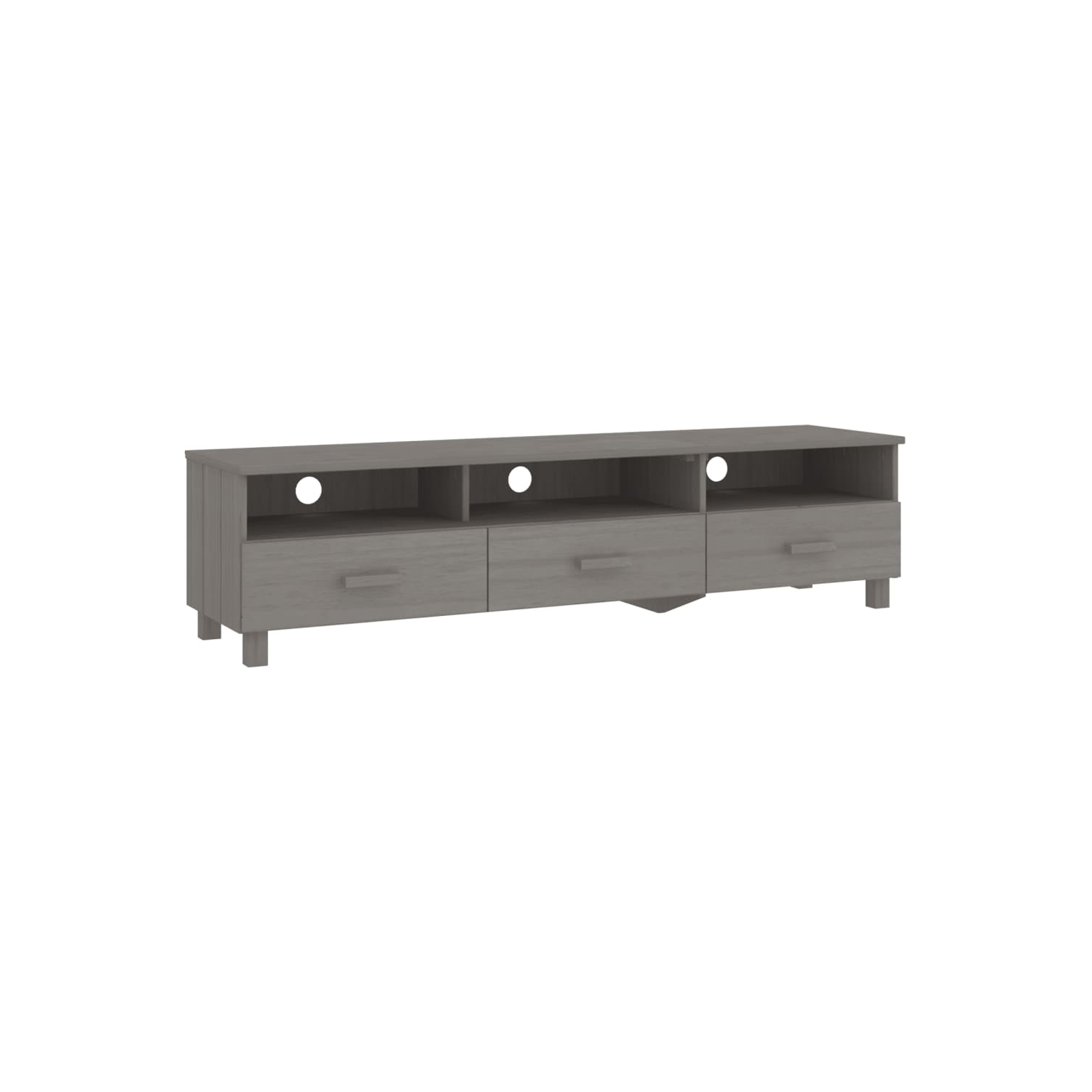vidaXL TV Cabinet HAMAR Light Grey 158x40x40 cm Solid Wood Pine