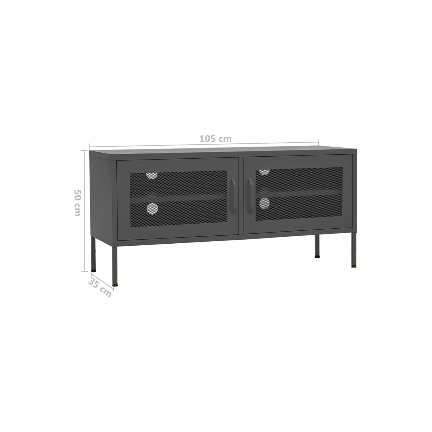 vidaXL TV Cabinet Anthracite 105x35x50 cm Steel