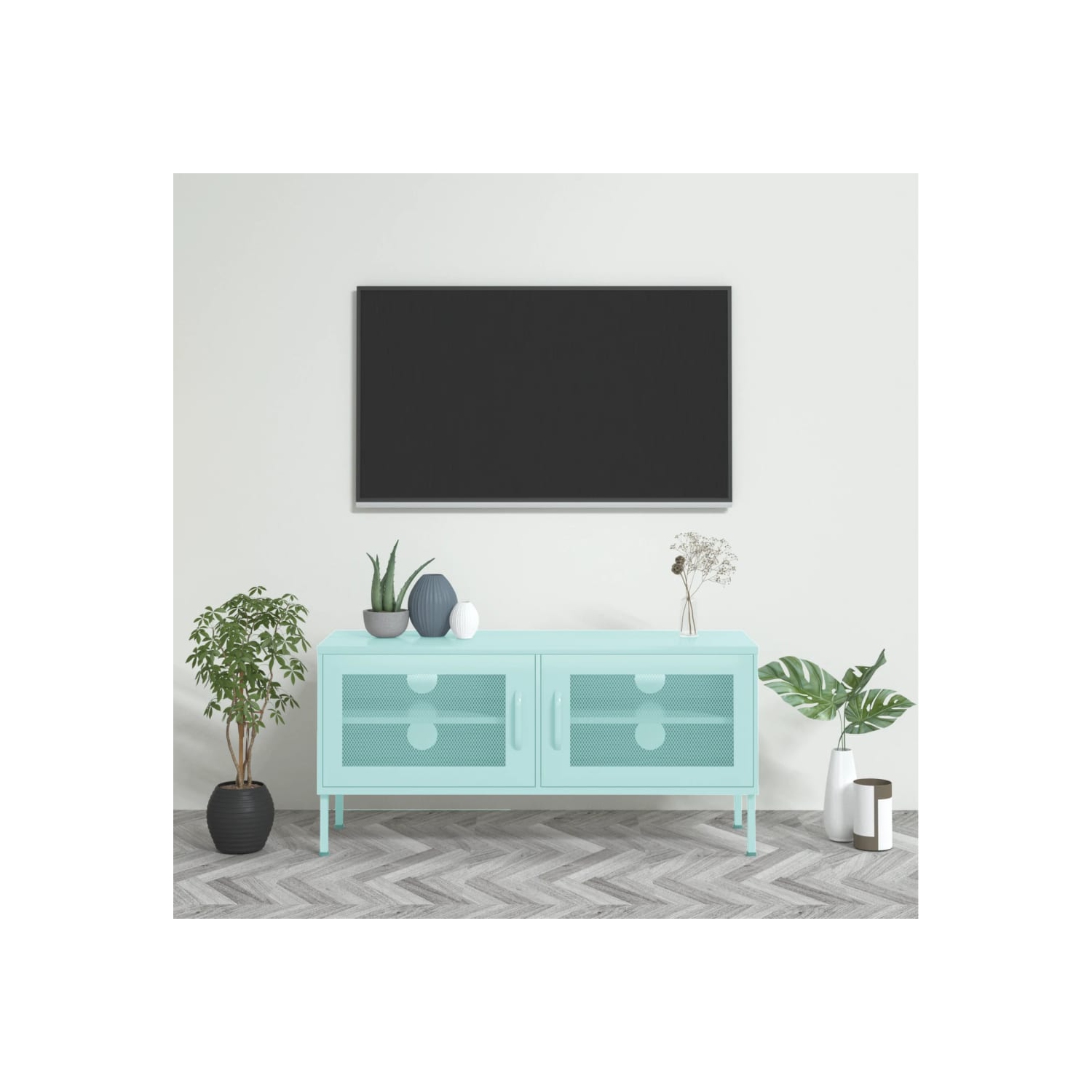 vidaXL TV Cabinet Mint 105x35x50 cm Steel
