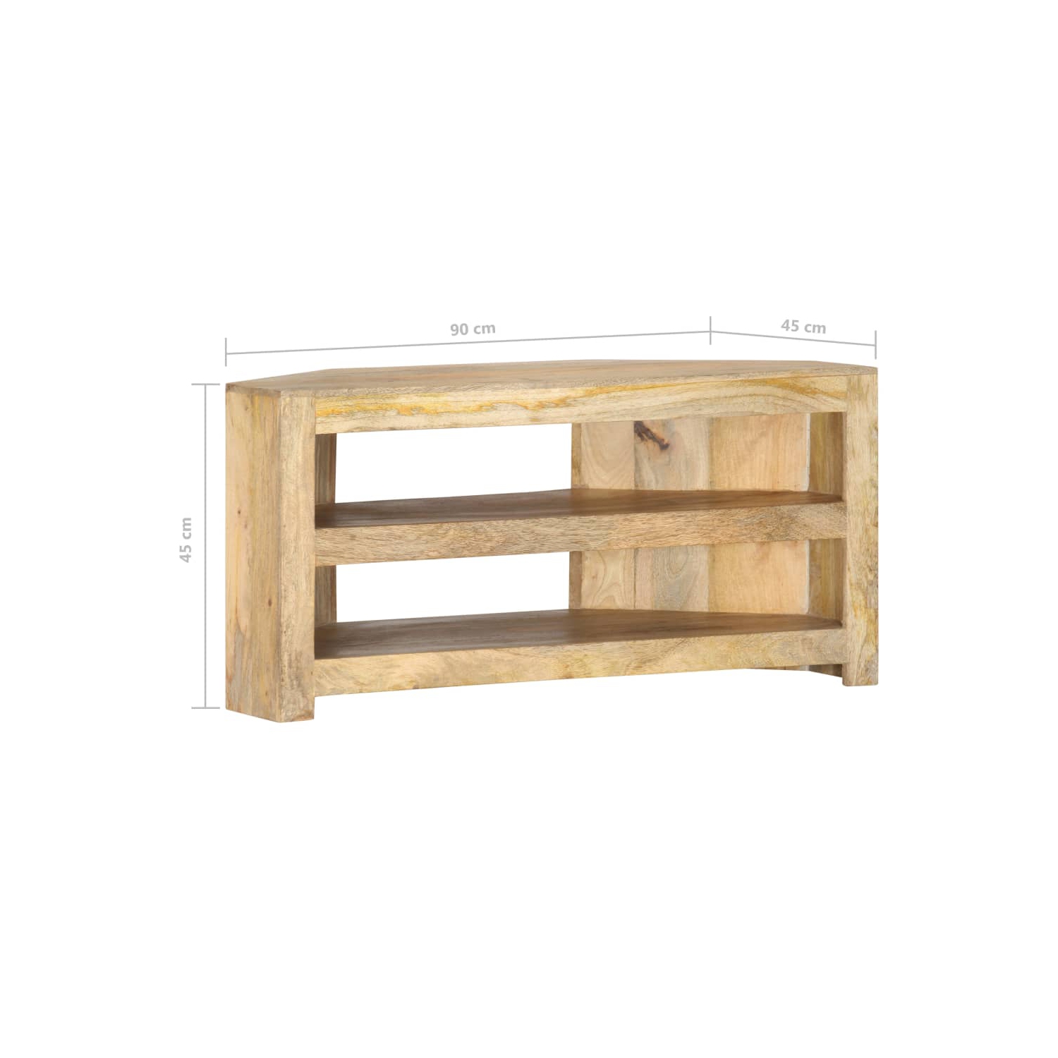 Meuble d'angle pour téléviseur de vidaXL, bois de manguier massif de 90 x 45 x 45&nbsp;cm