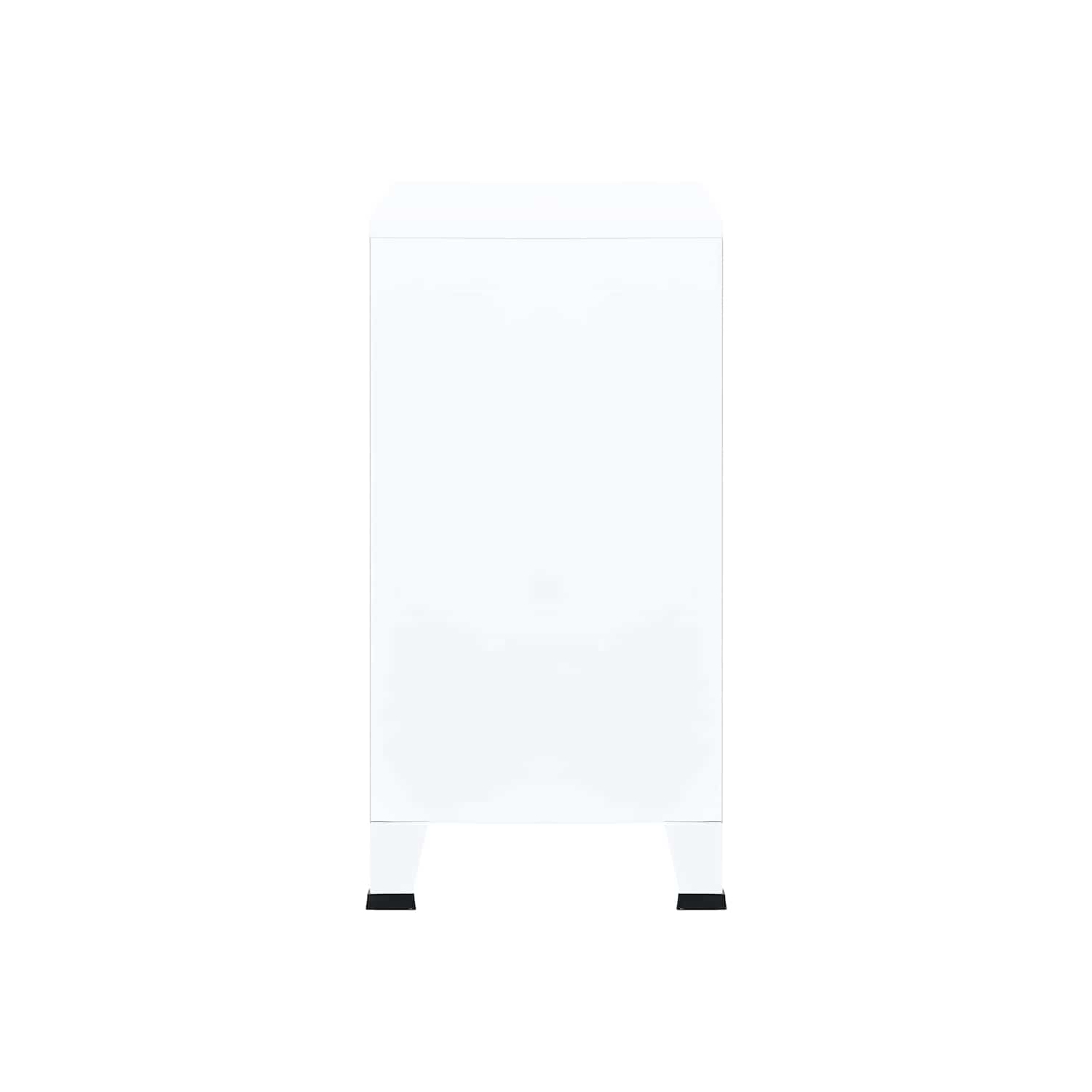 VidaXL – Coffre de rangement en métal avec 4 portes, poignée en métal, 29 x 5 x 31,5&nbsp;po, blanc