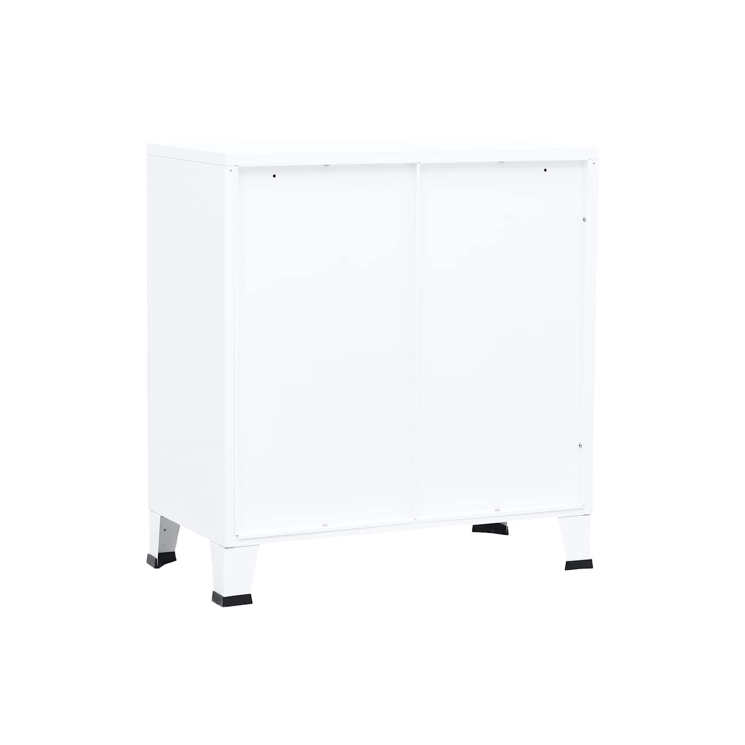 VidaXL – Coffre de rangement en métal avec 4 portes, poignée en métal, 29 x 5 x 31,5&nbsp;po, blanc