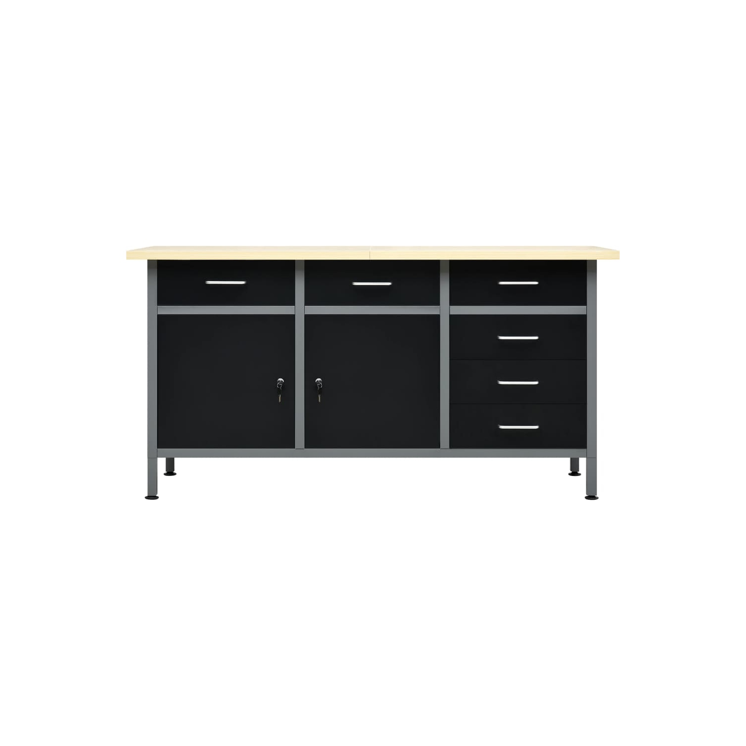 vidaXL Workbench Black 160x60x85 cm Steel