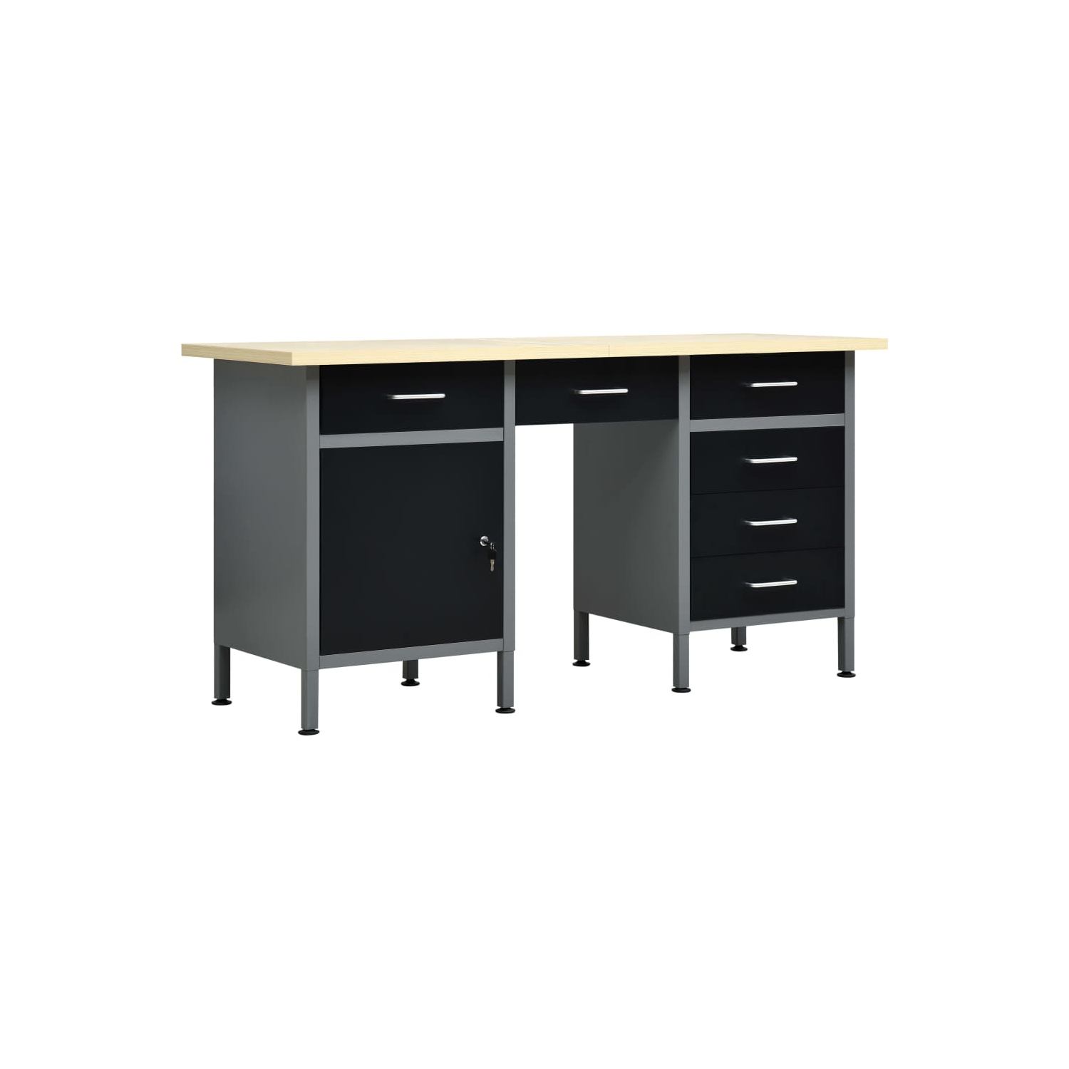 vidaXL Workbench Black 160x60x85 cm Steel