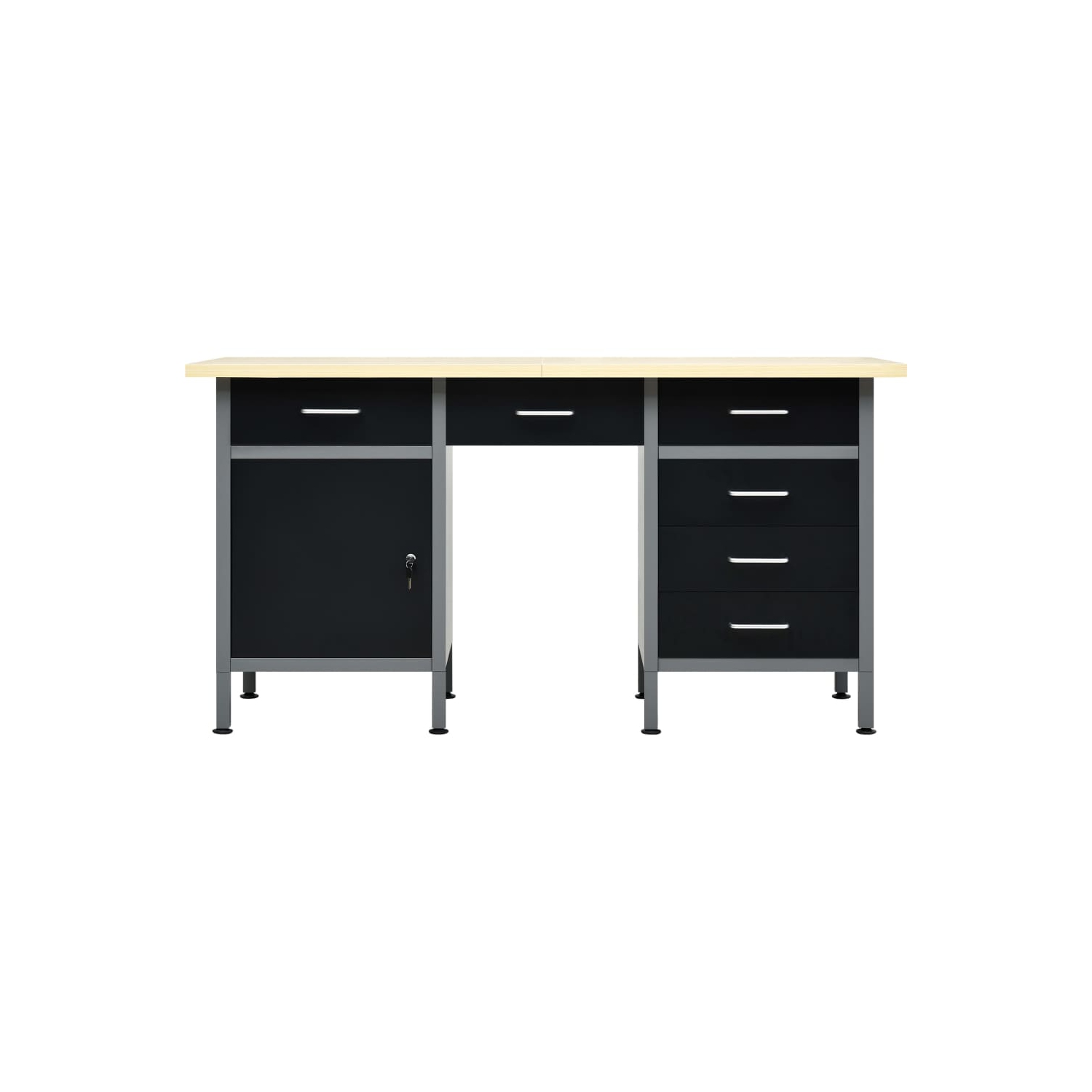 vidaXL Workbench Black 160x60x85 cm Steel