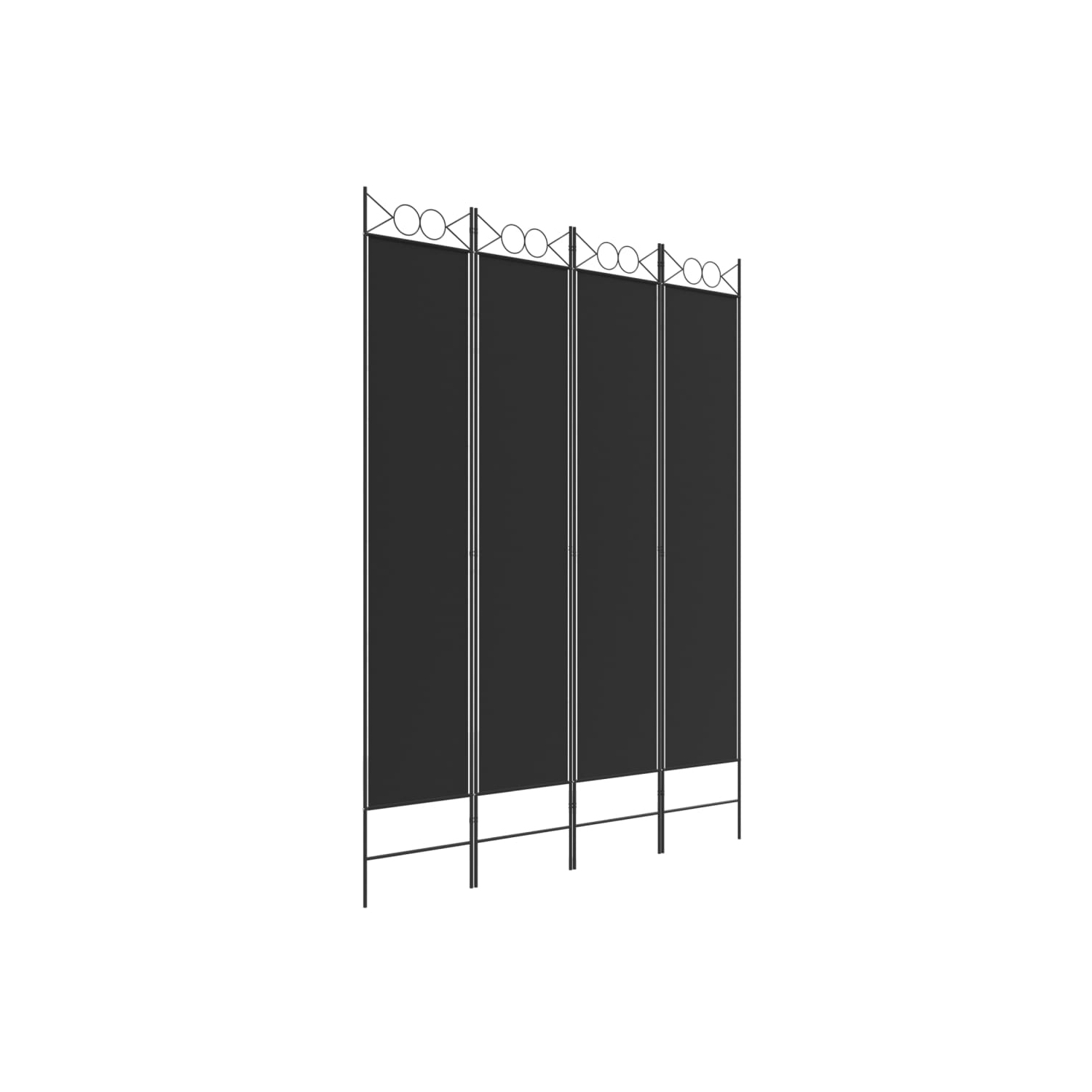 vidaXL 4-Panel Room Divider Black 160x220 cm Fabric